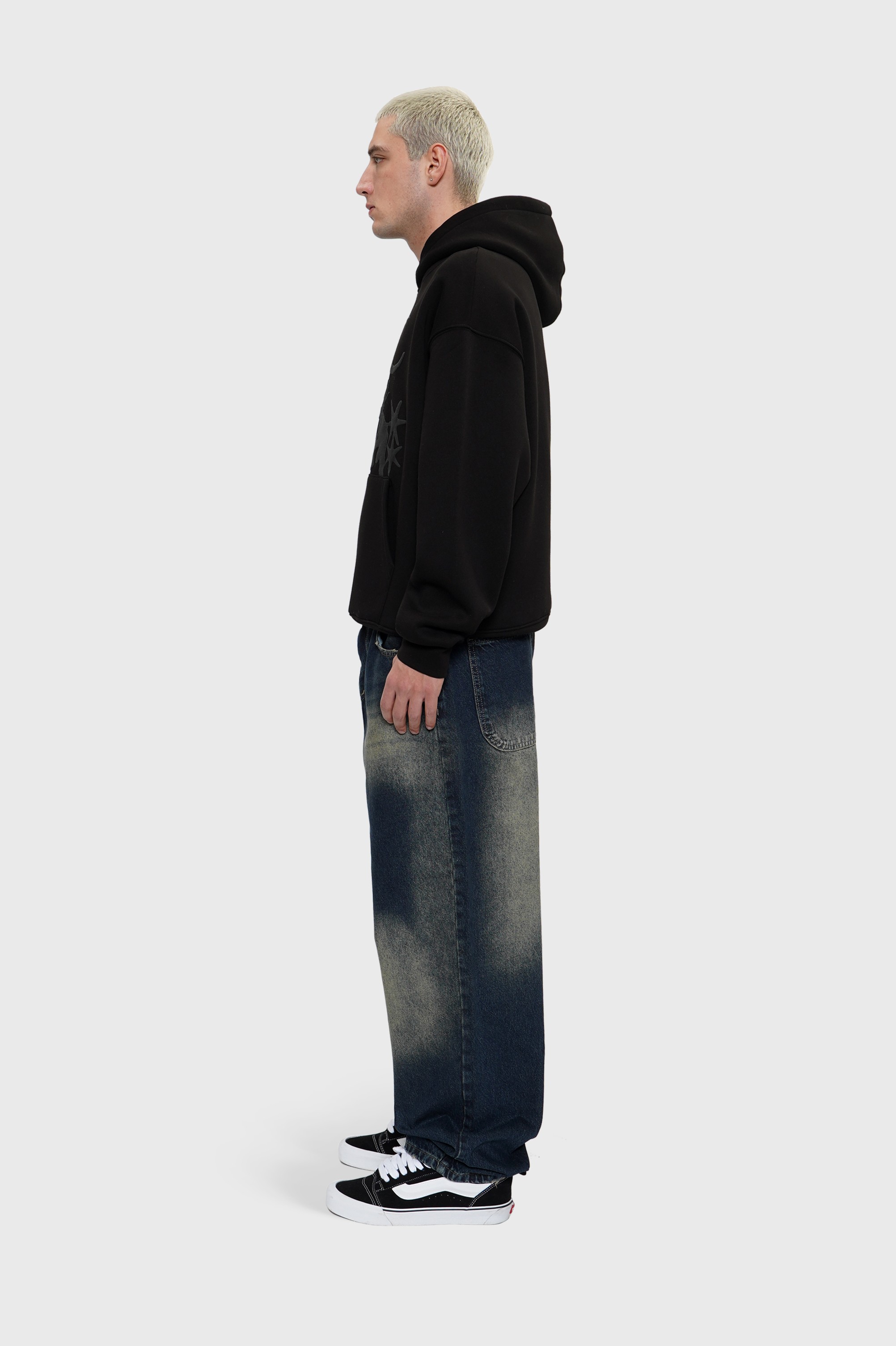 Sohigh Heavy-Tint Baggy Jeans - Dark Blue