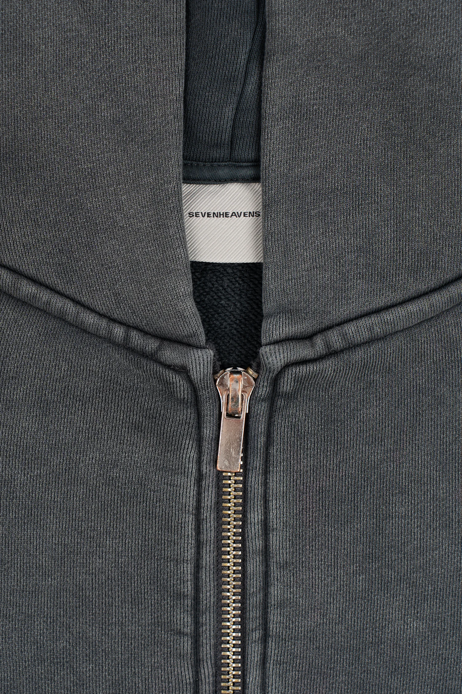 Washed Cropped Heavyweight Zip Hoodie