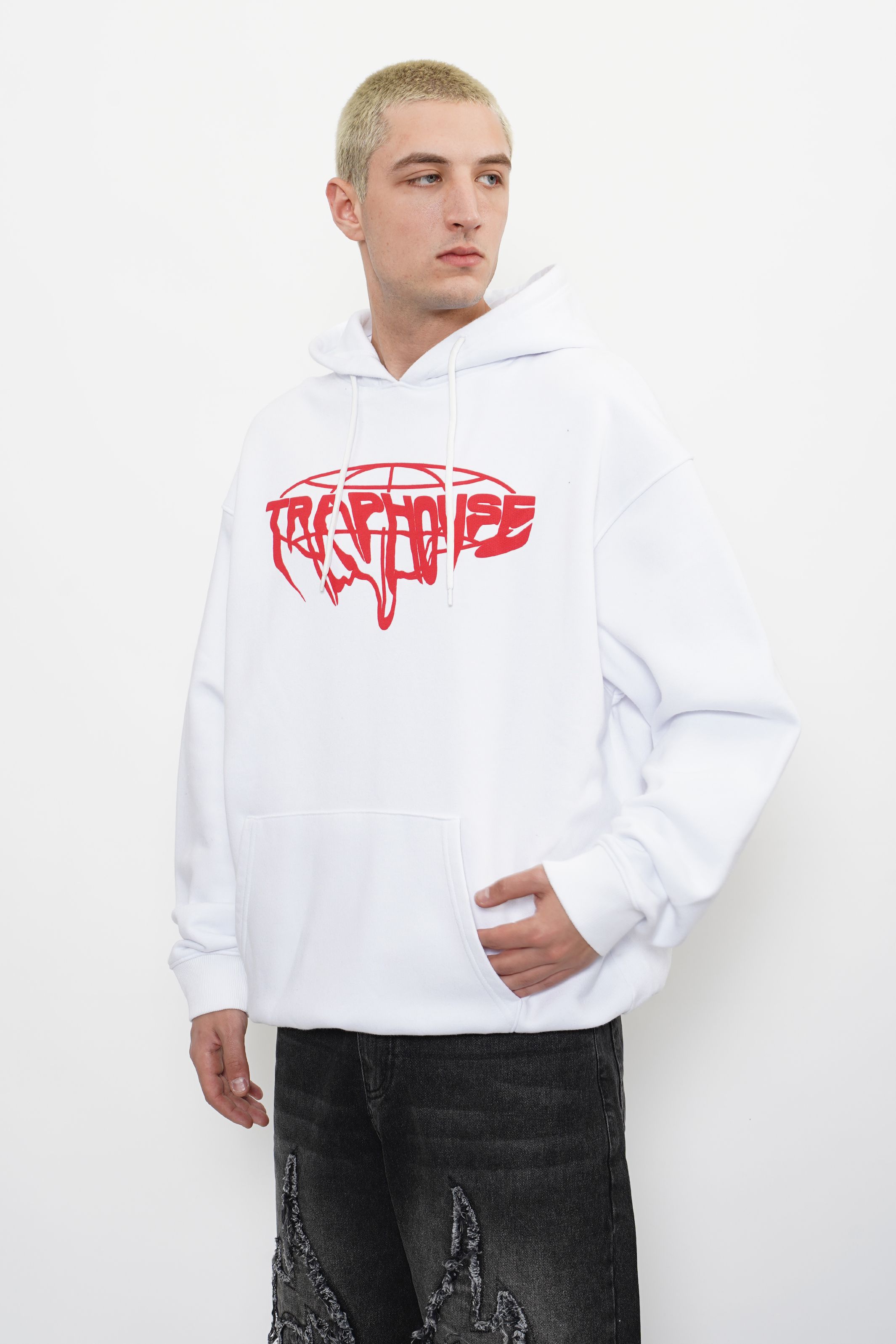 Oversized Trap House Hoodie White