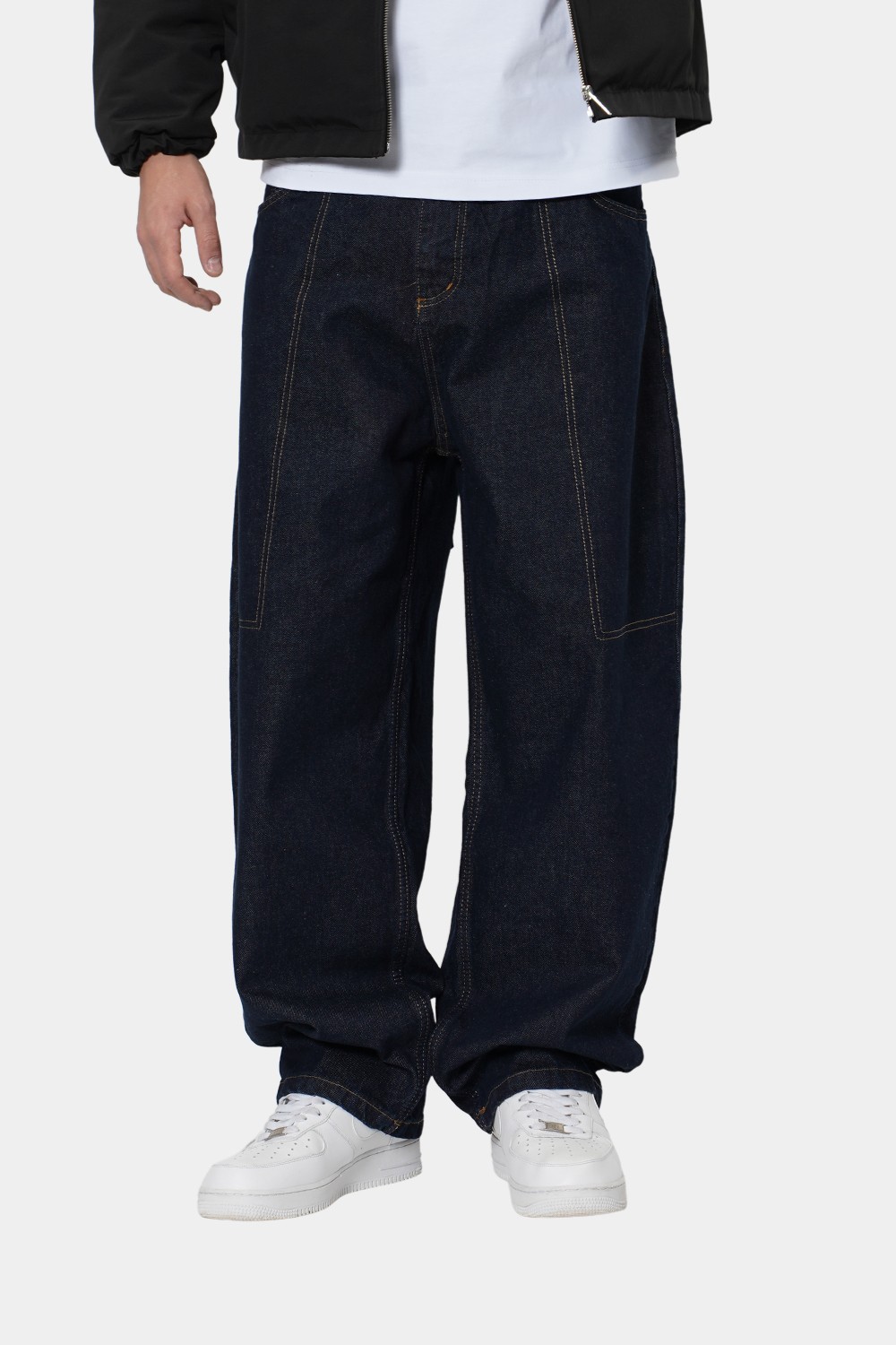 Sohigh Baggy Barrel-Leg Jeans - Raw Indigo