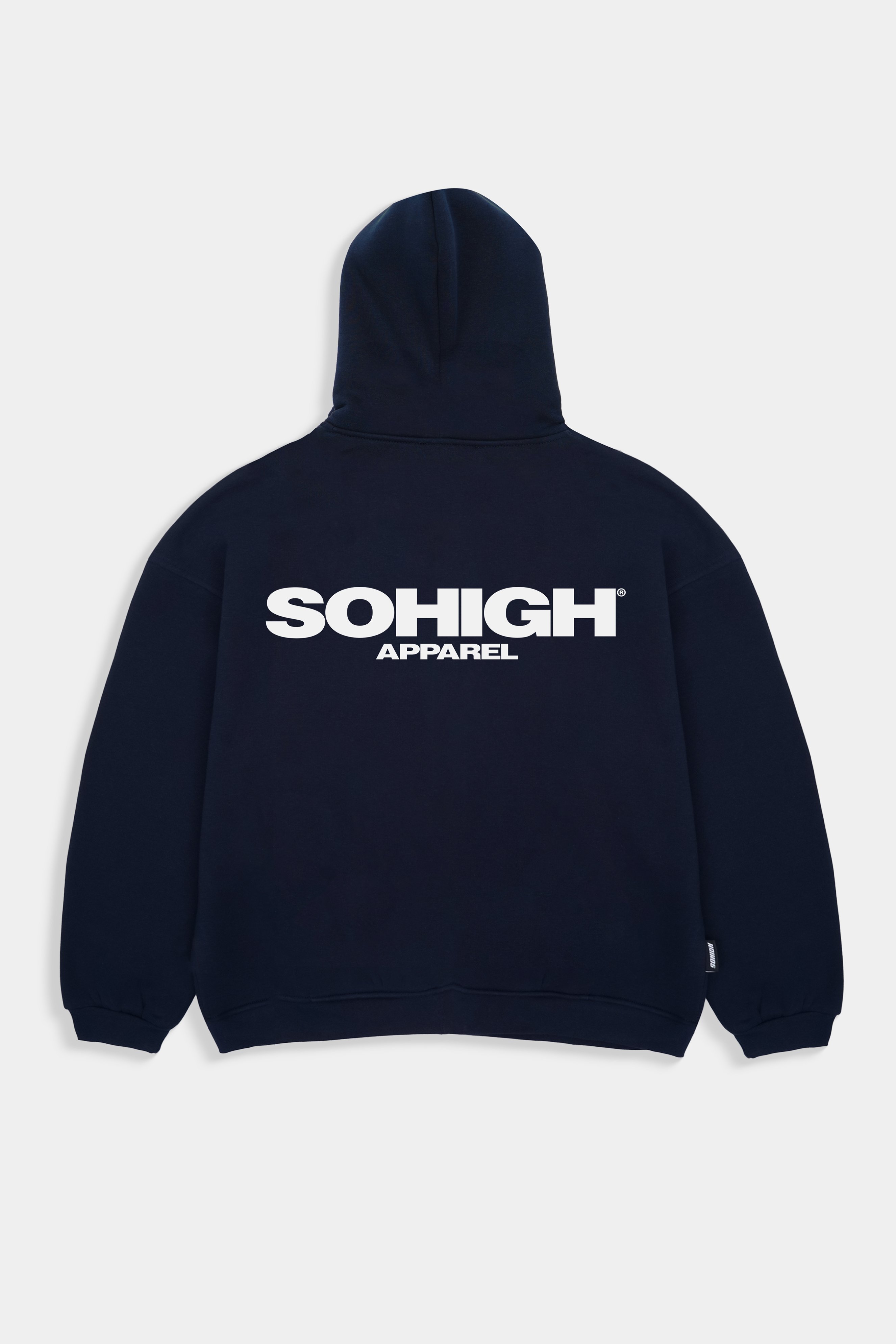 Sohigh Boxy Fit Essential Zip Hoodie - Navy