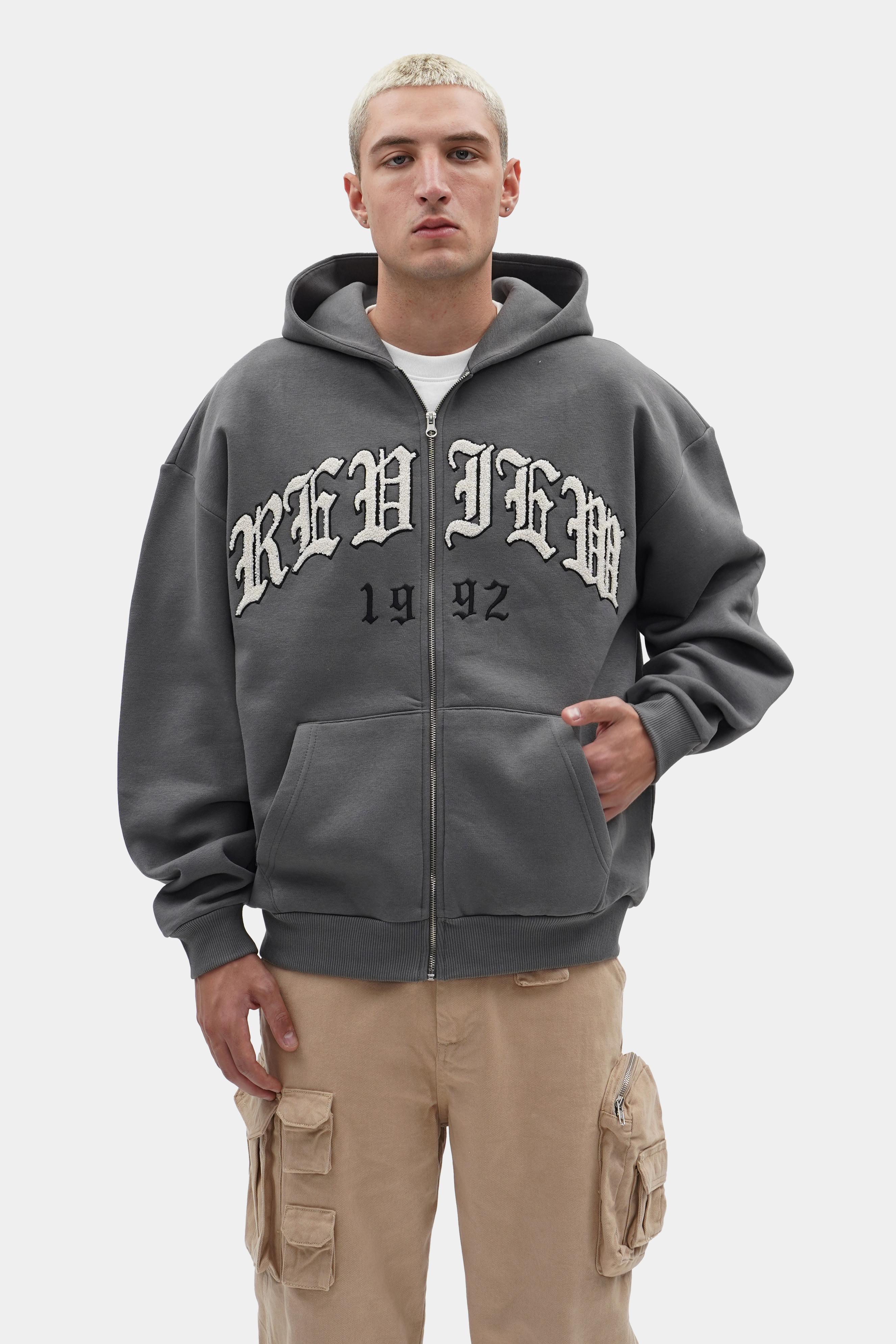 Oversized Old English Zip Hoodie (STR-13)