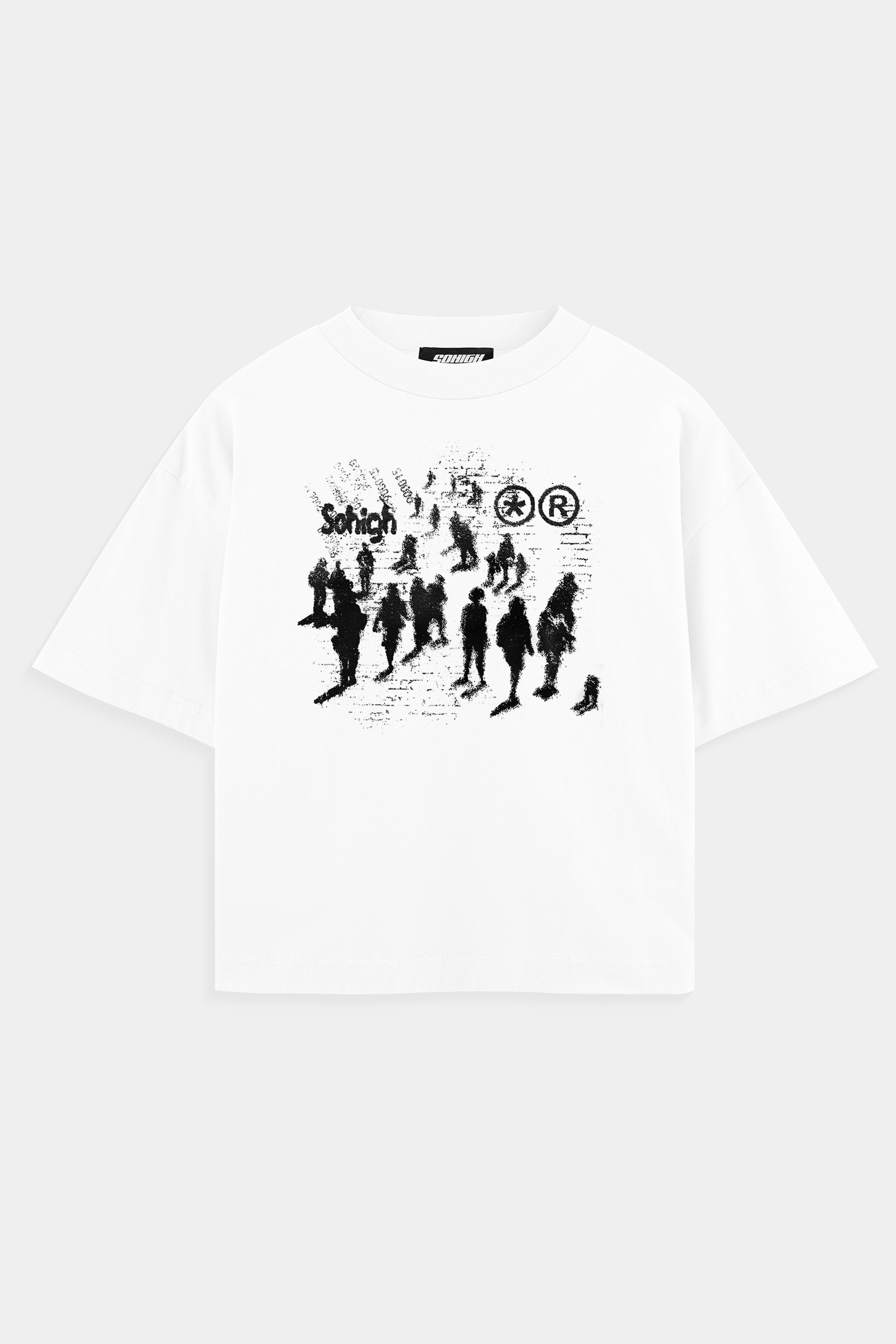 Sohigh Heavyweight Abstract Peoples T-Shirt  - Beyaz