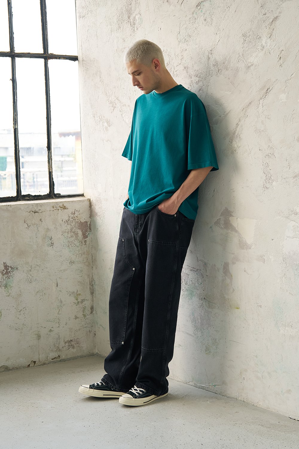 Sohigh Blank Oversized T-Shirt - Washed Green