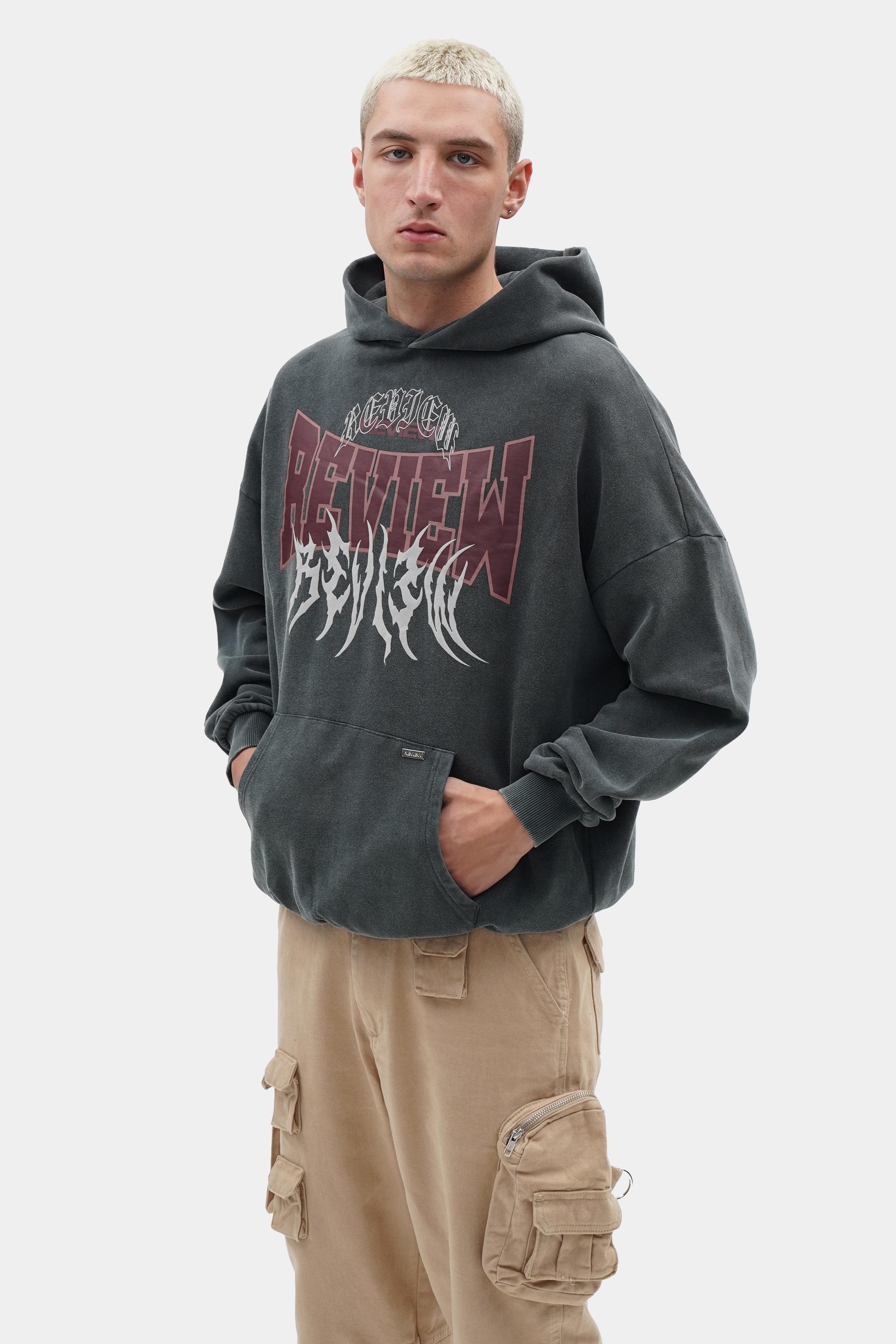 Oversized Printed Washed Hoodie (STR-21)