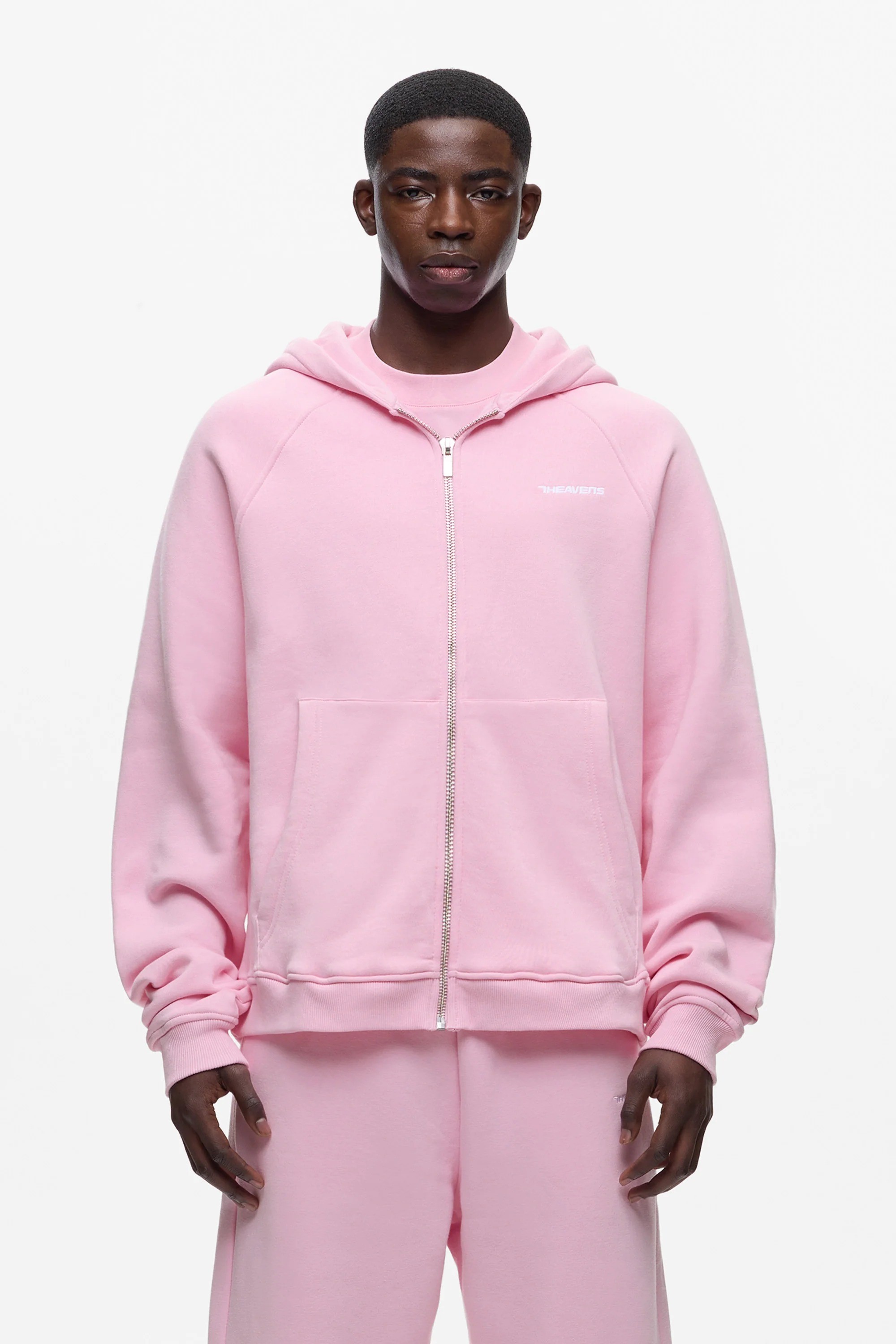 Boxy Fit Heavyweight Zip Hoodie - Cotton Candy
