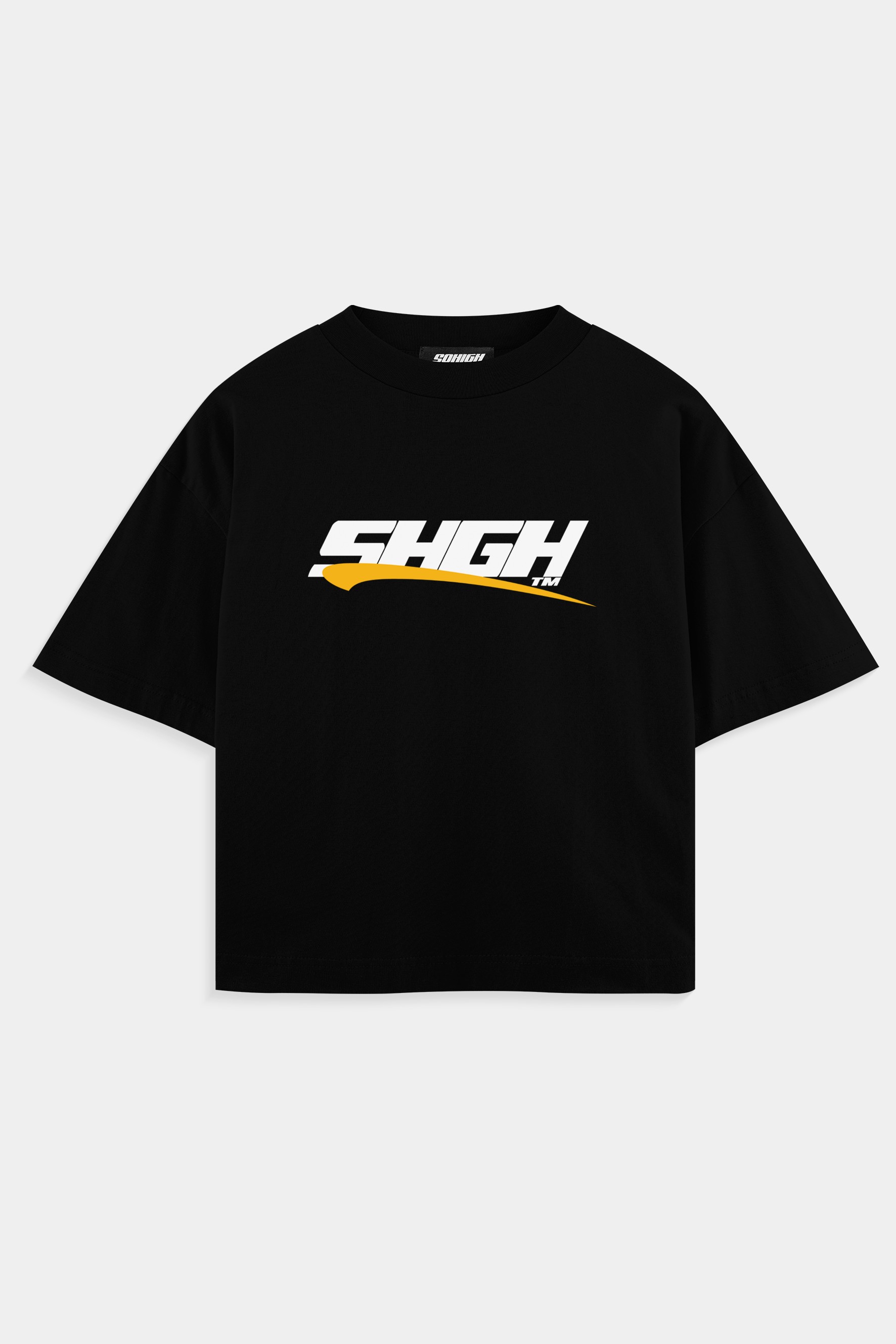 Sohigh Heavyweight Lined Logo T-Shirt  - Siyah