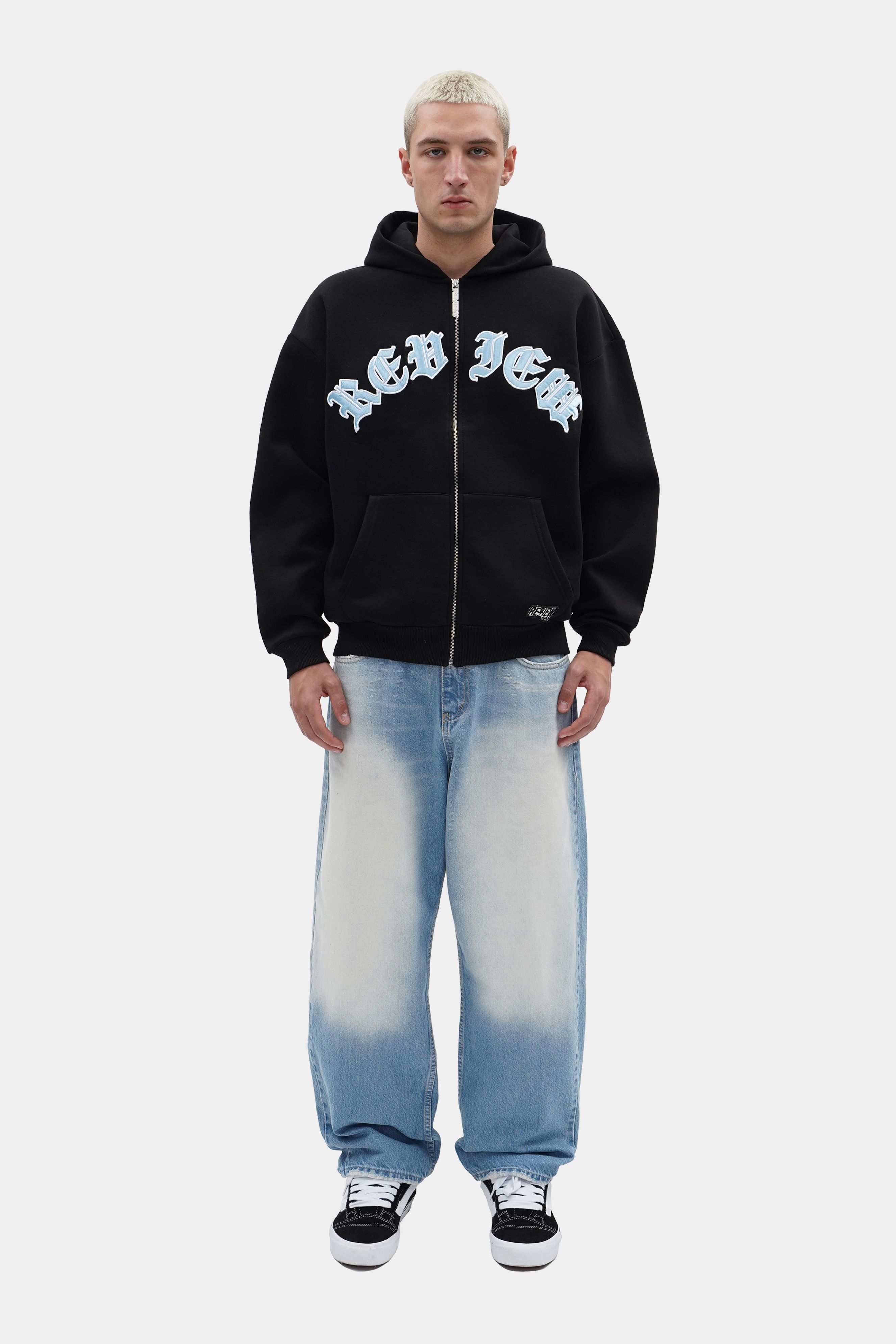 Oversized Old English Zip Hoodie (STR-10)