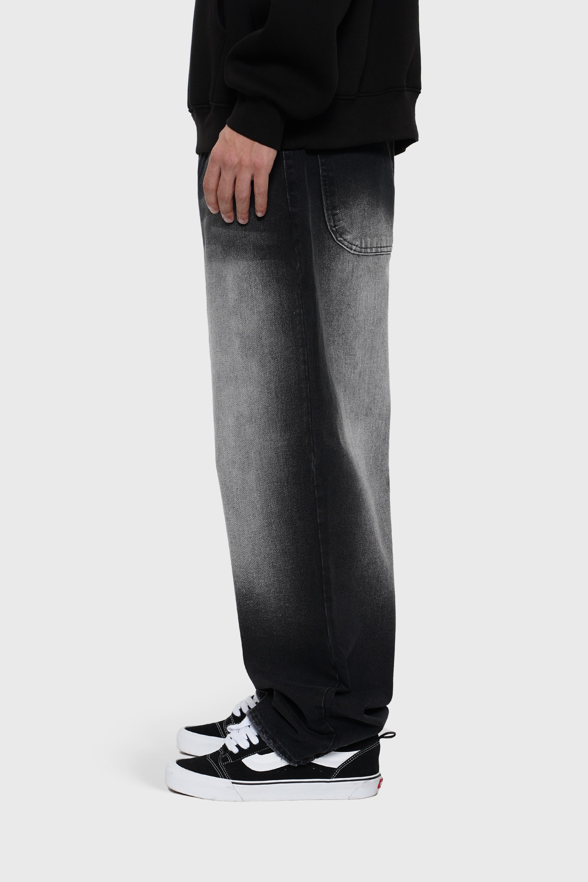 Sohigh Heavy-Tint Baggy Jeans - Washed Black