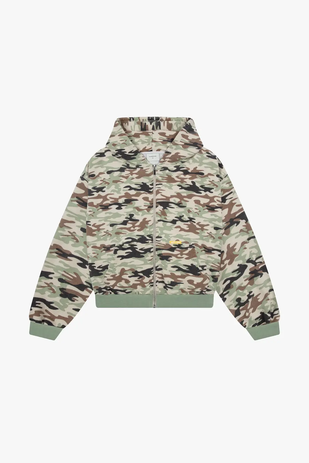 Camo Cropped Zip Hoodie