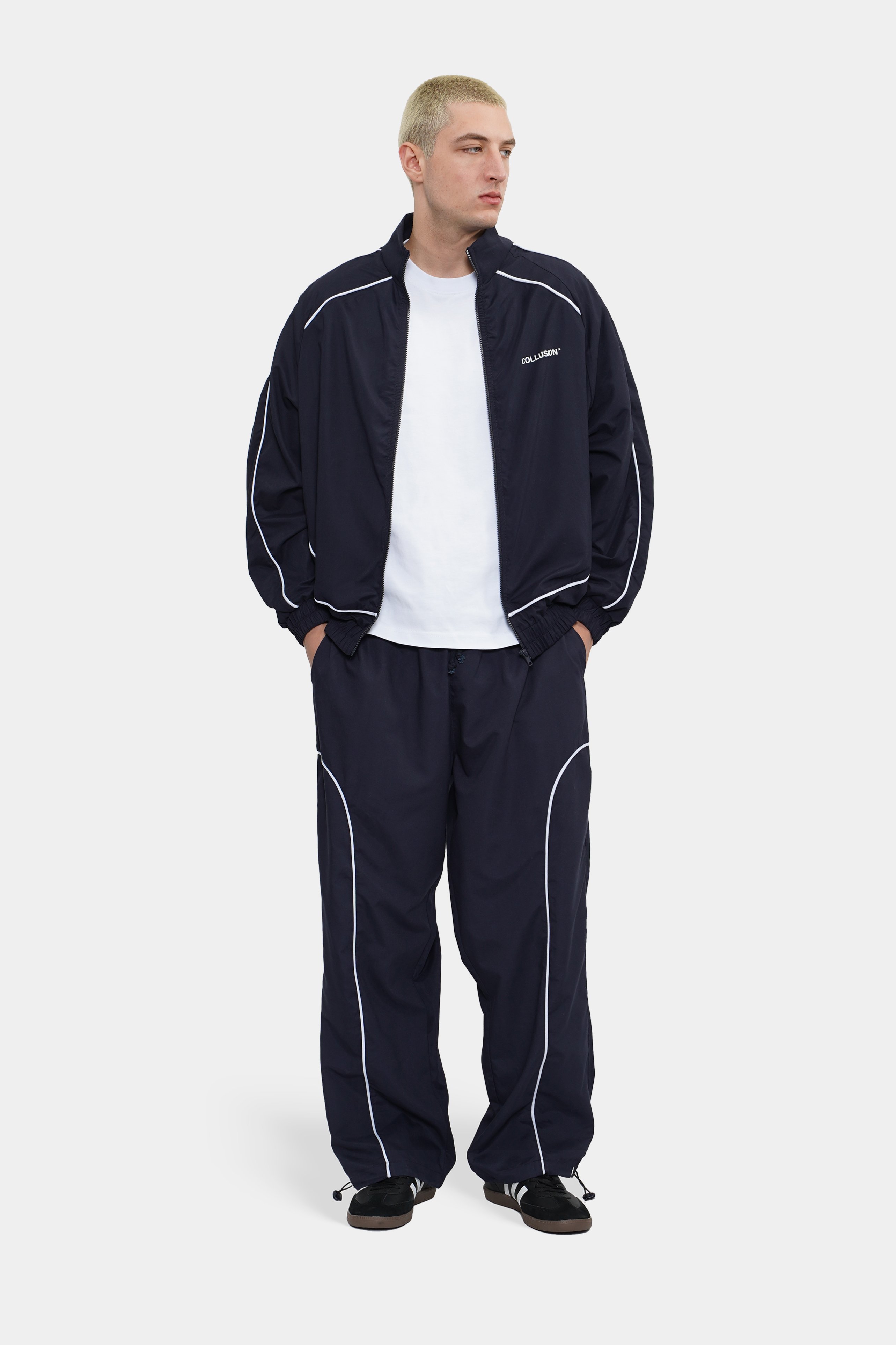 Collusion Unisex Nylon Sweatpants With Contrast Seam