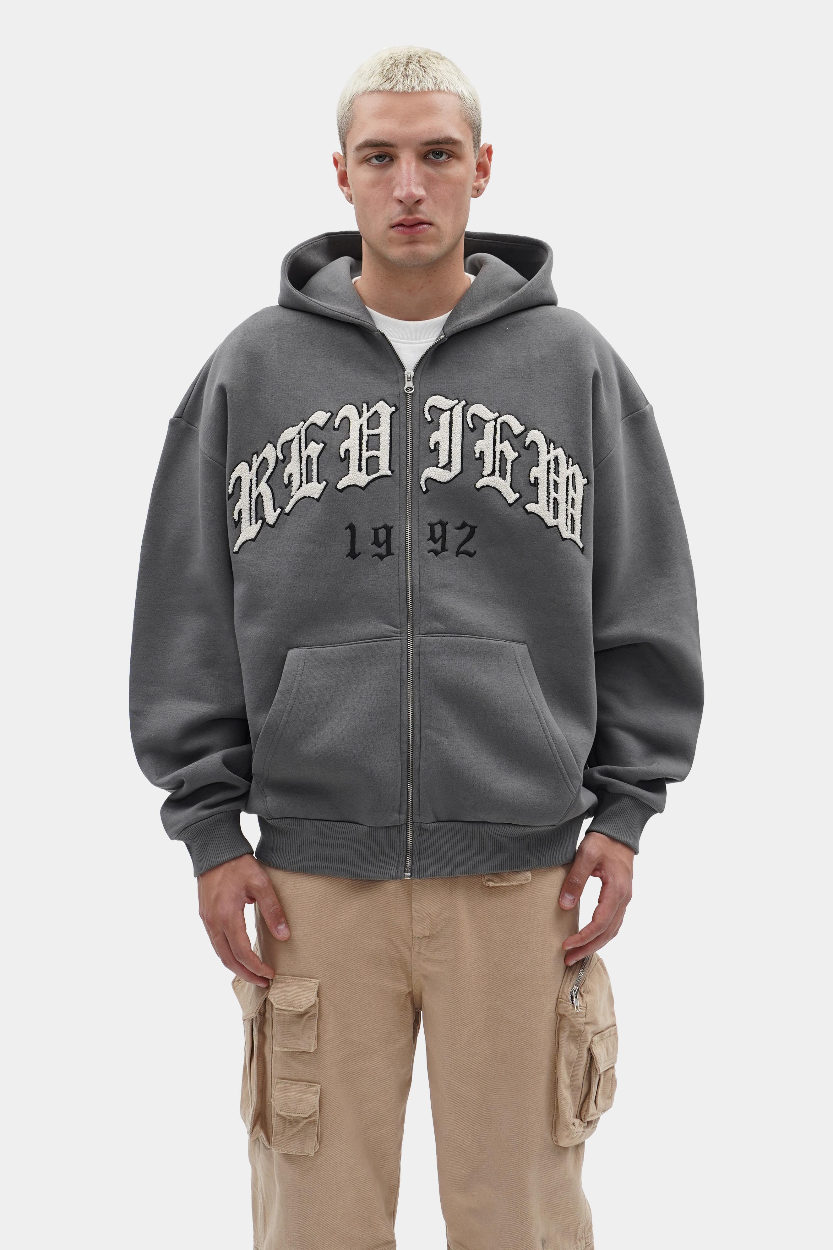 Oversized Old English Zip Hoodie (STR-13)