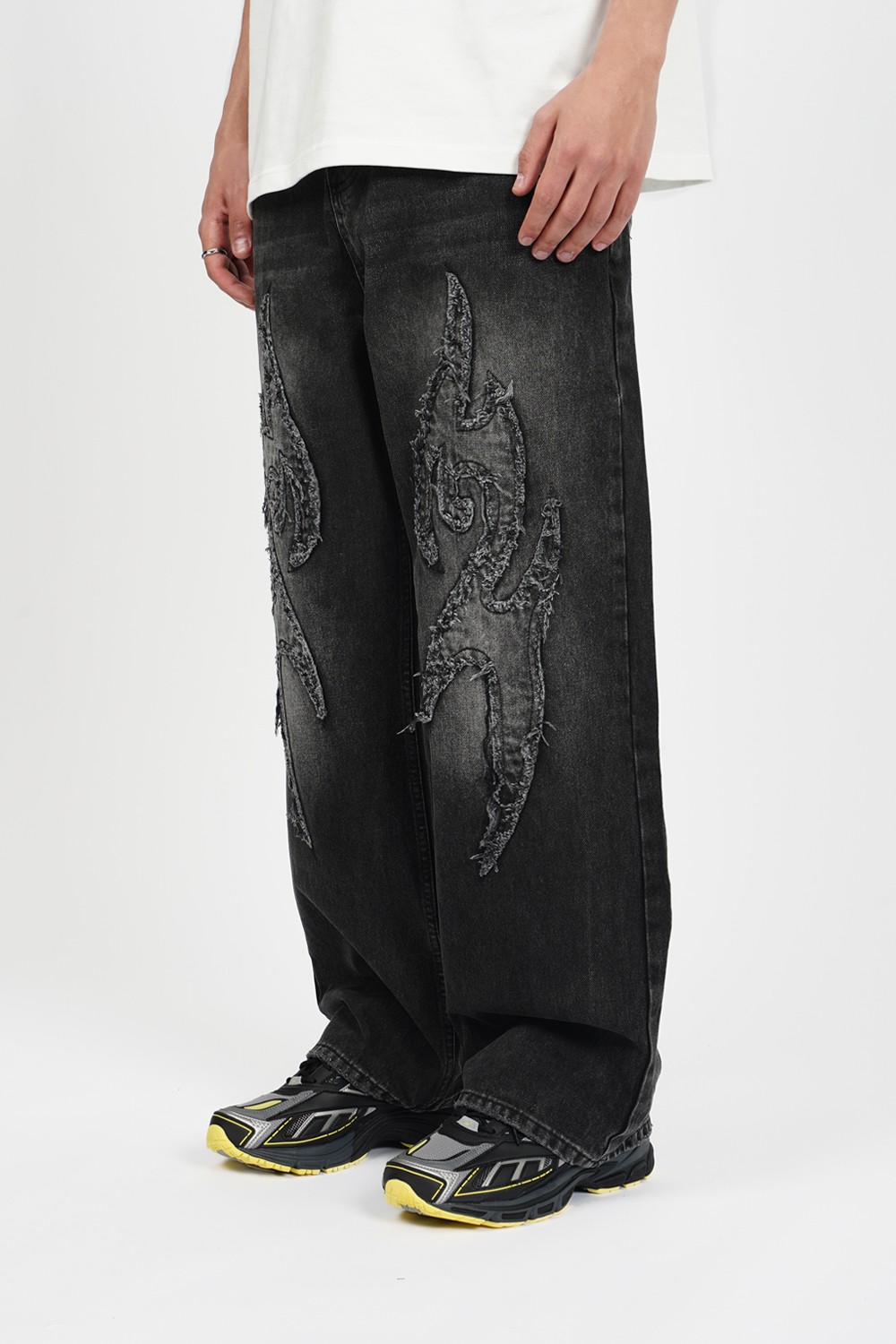 Sohigh Applique Baggy Jeans
