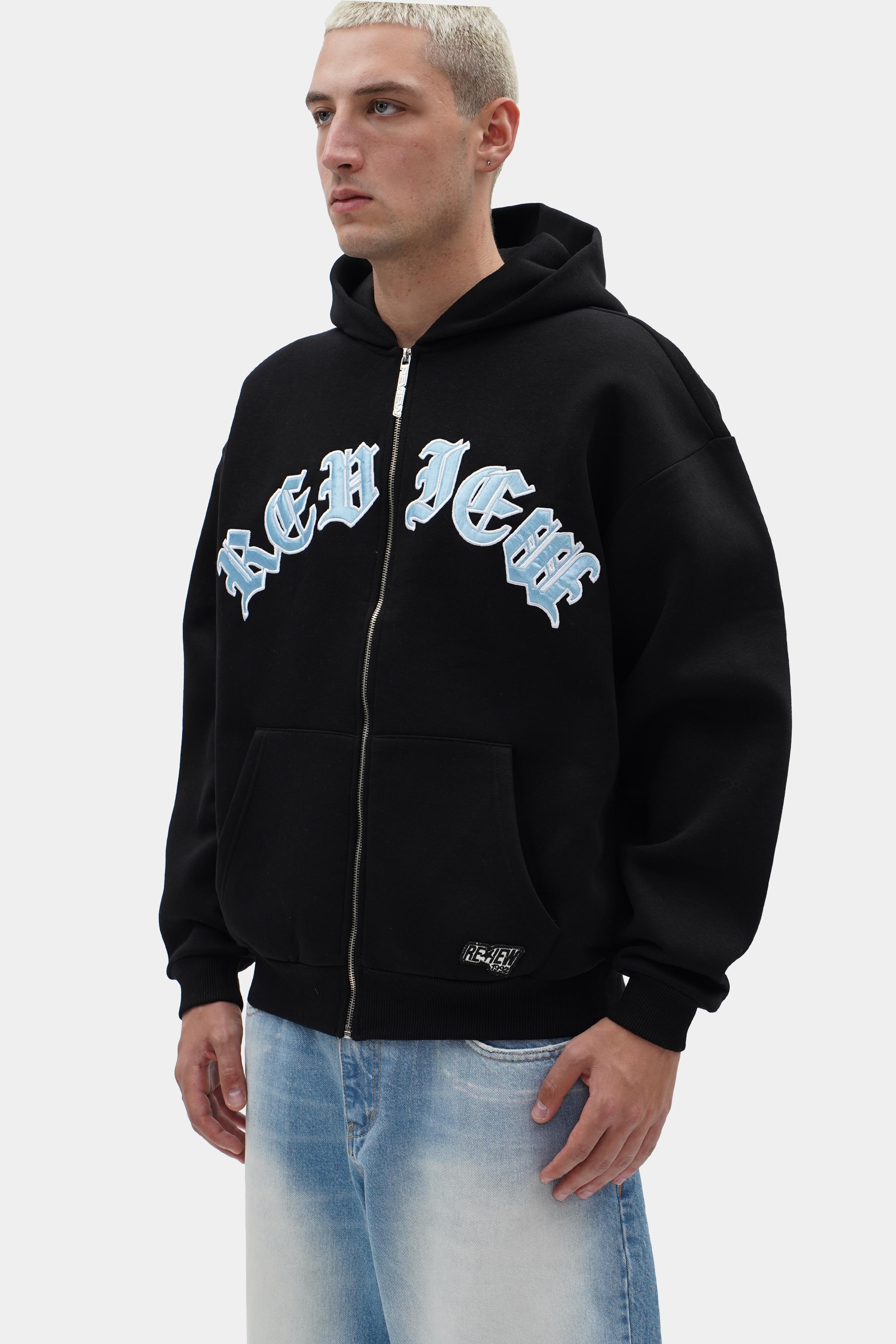 Oversized Old English Zip Hoodie (STR-10)