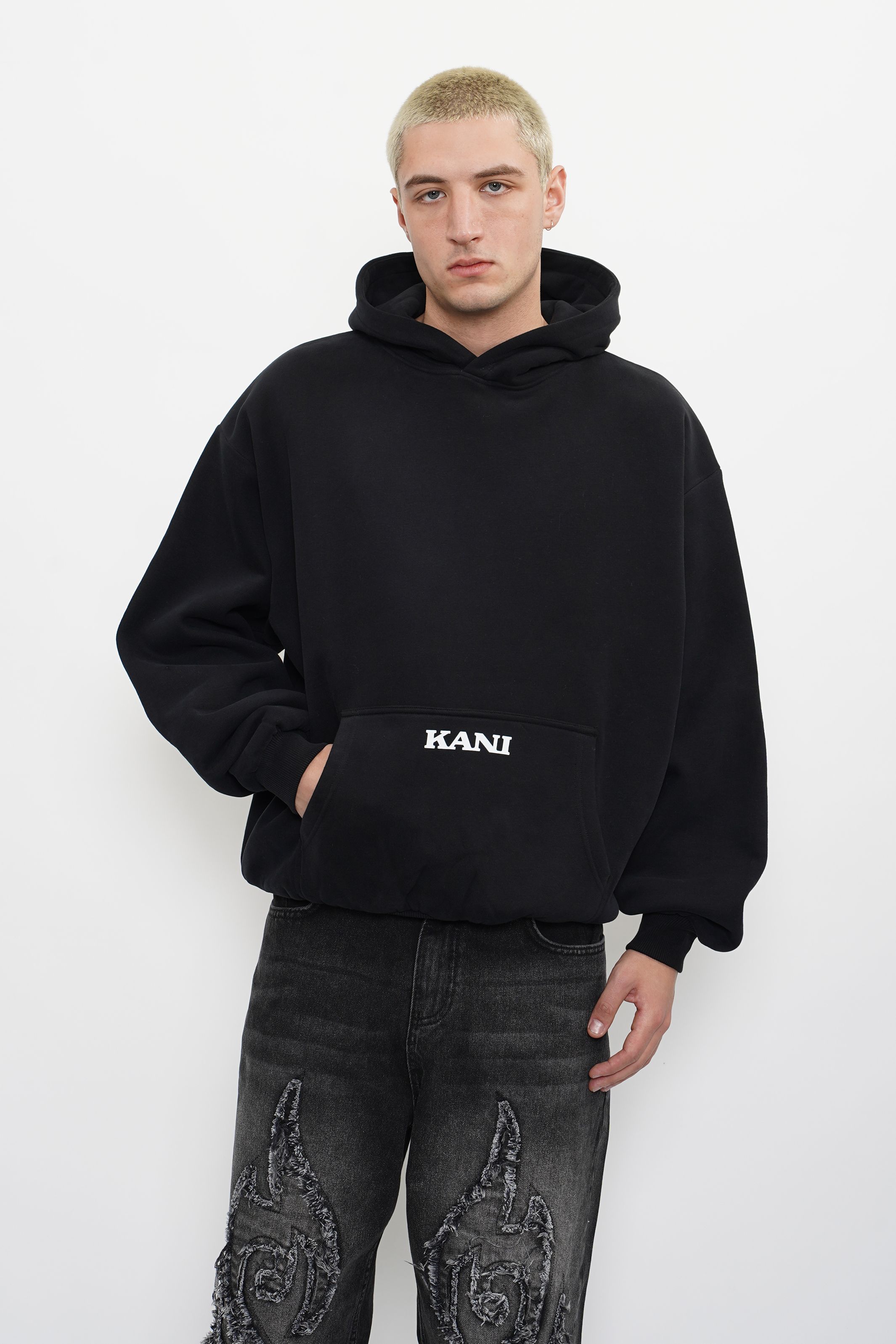 K. Kani Oversized Retro Hoodie Black