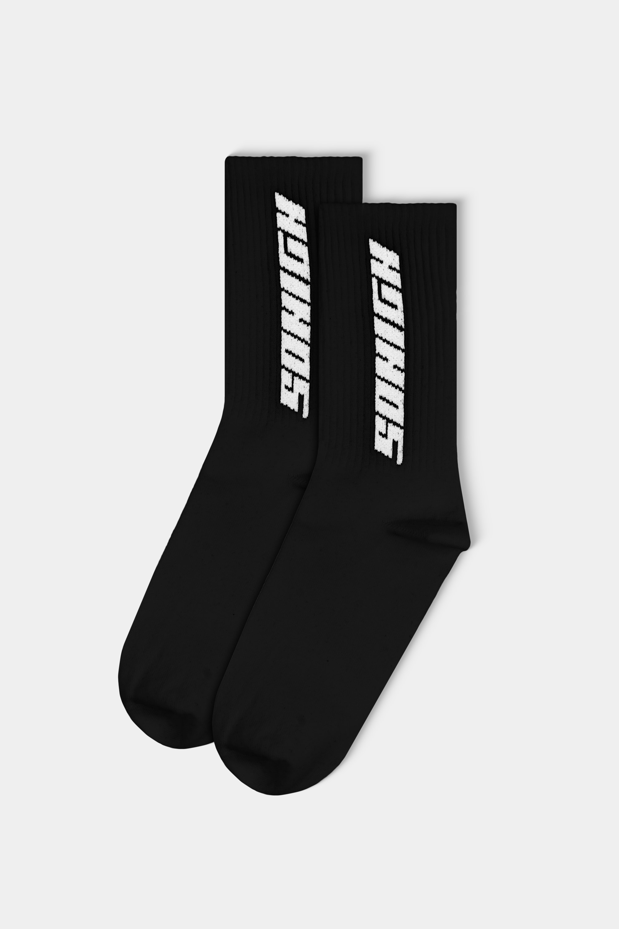 Sohigh Logo Crewneck Socks  - Siyah