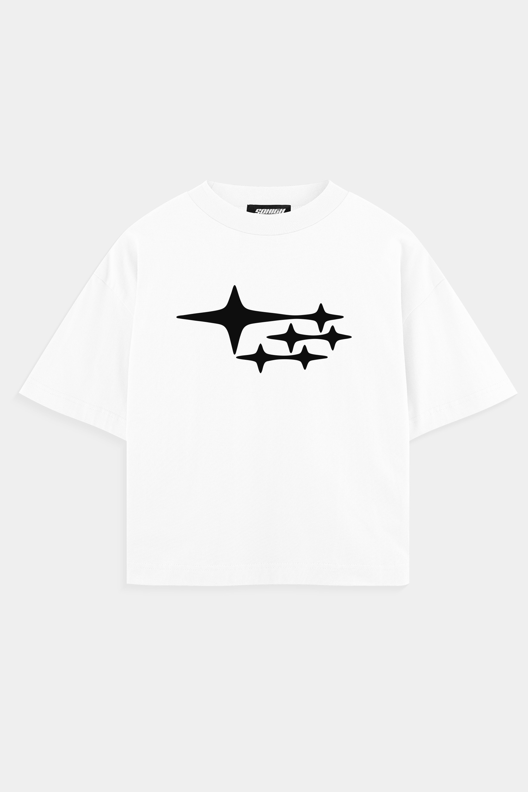 Sohigh Heavyweight Puffer Stars T-Shirt  - Beyaz