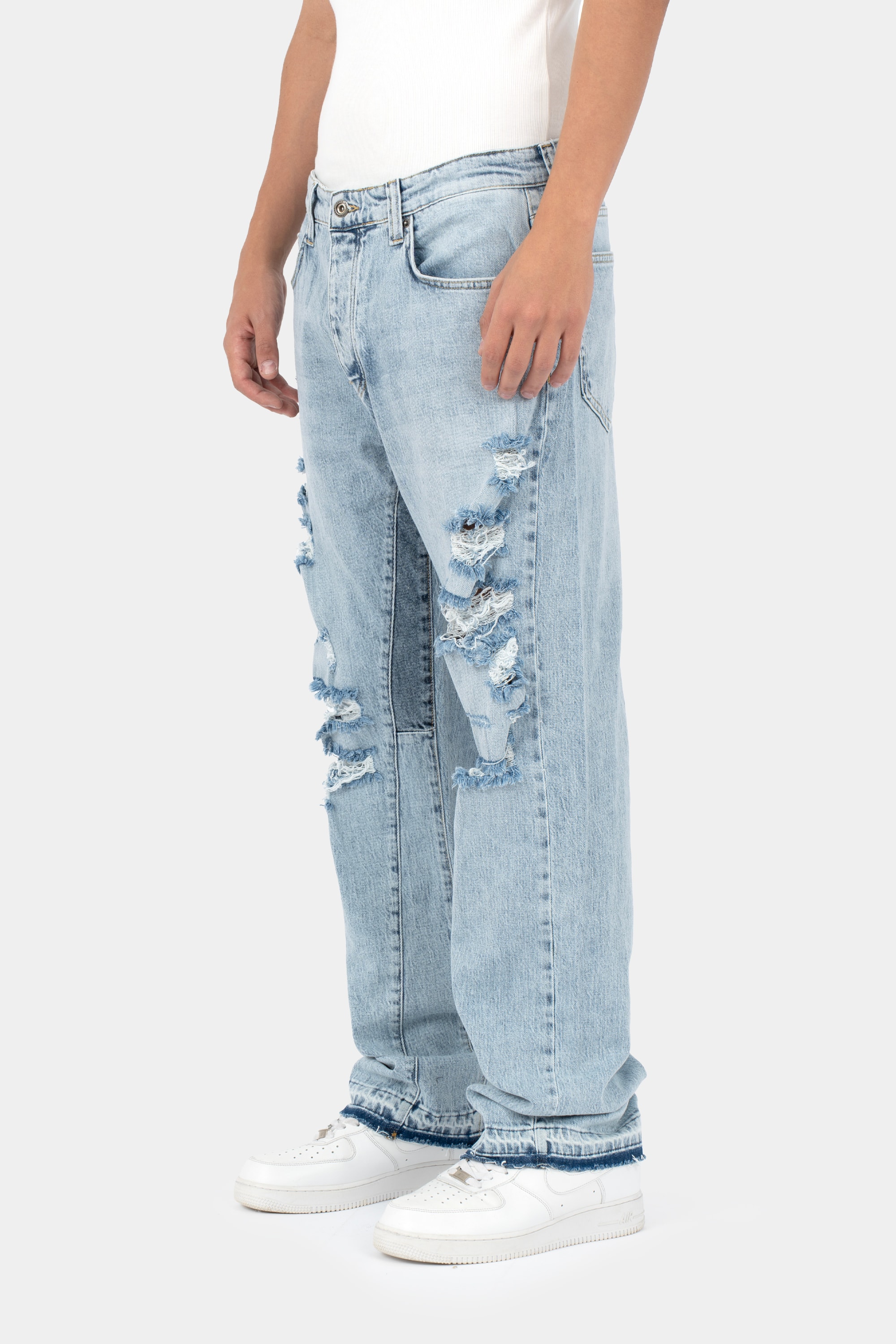 Mafia Baggy Torn Jeans - Blue