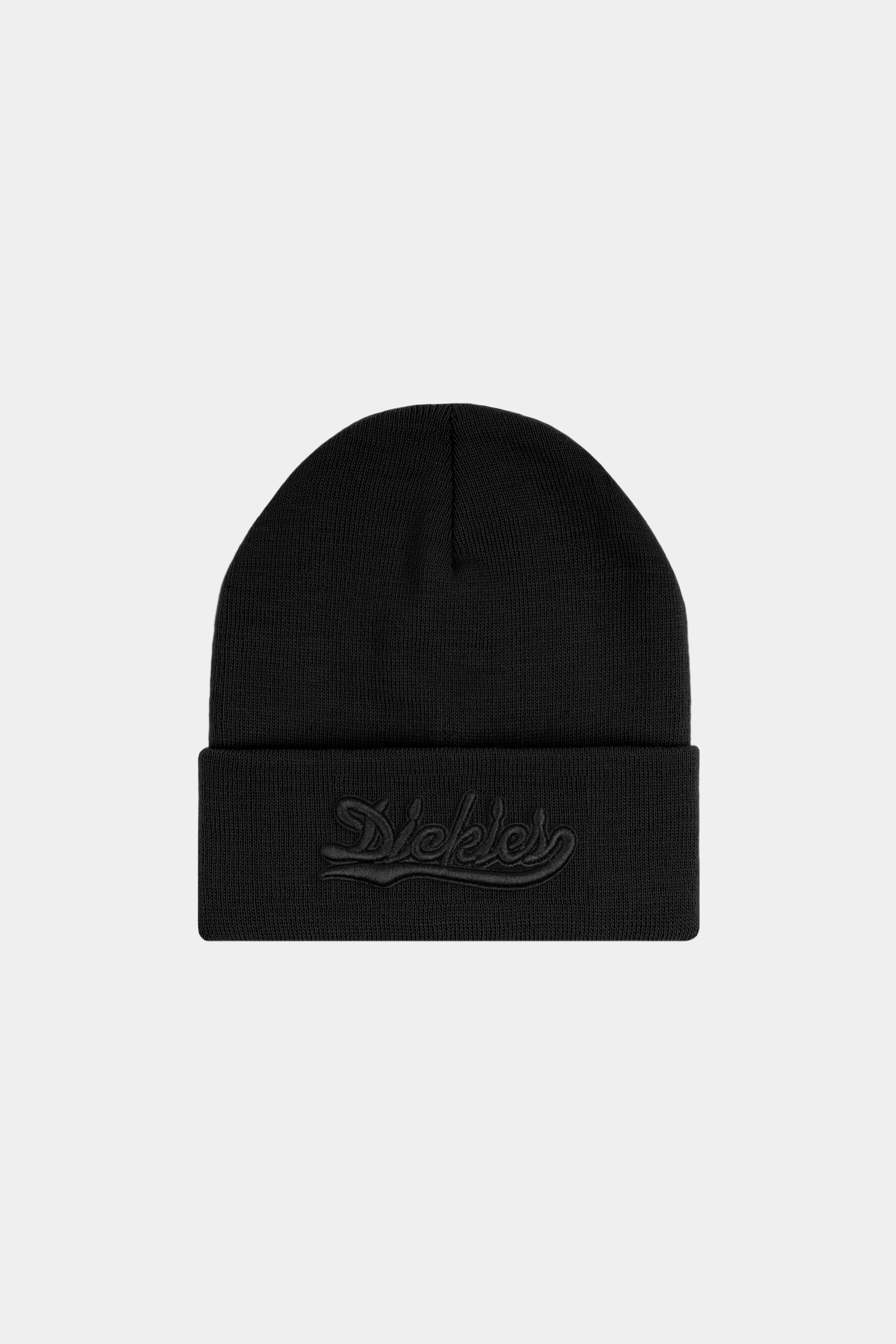 Embroidered Knit Cuffed Bere - Black