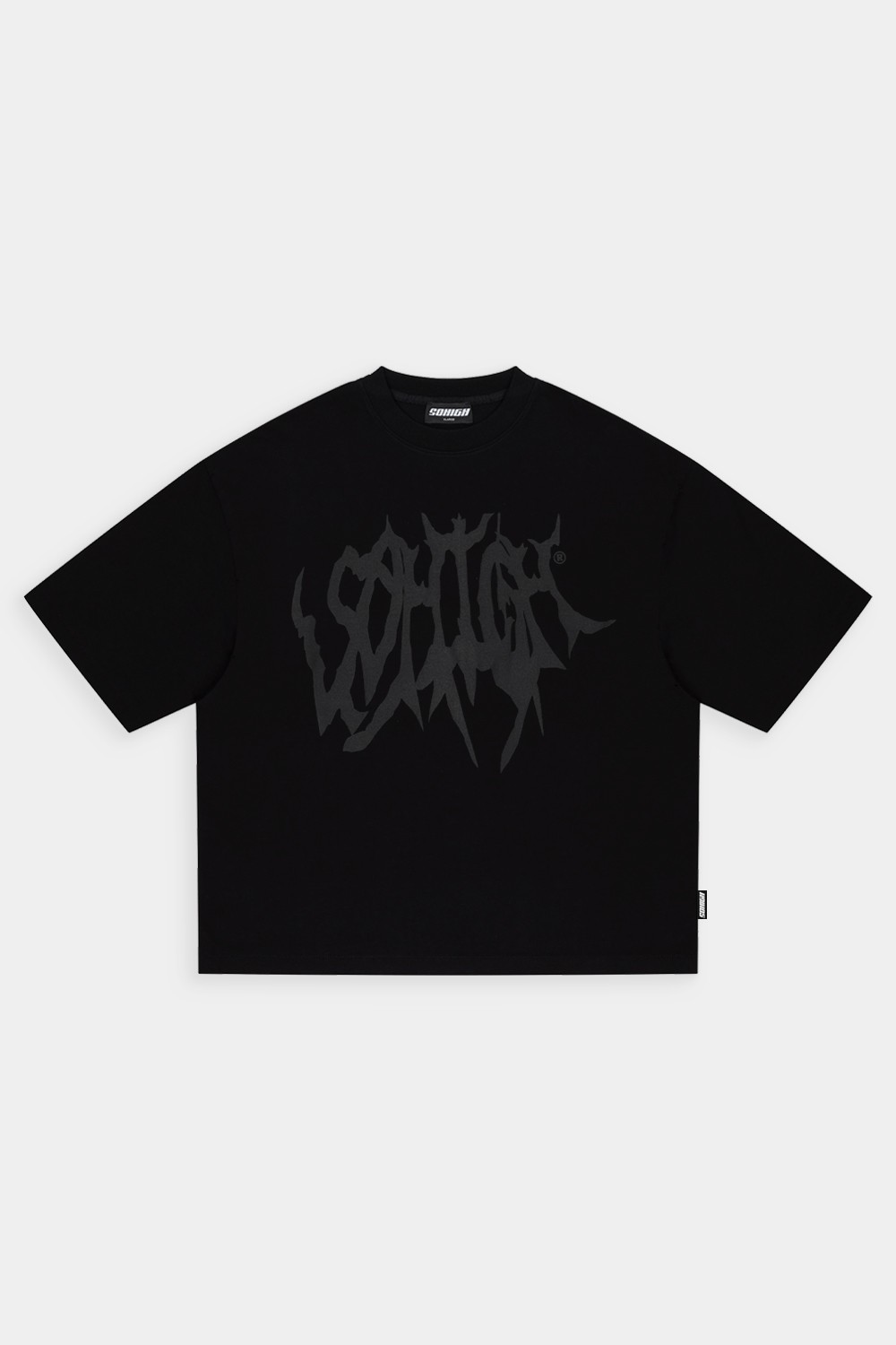 Sohigh Oversize Crew Logo T-Shirt - Siyah