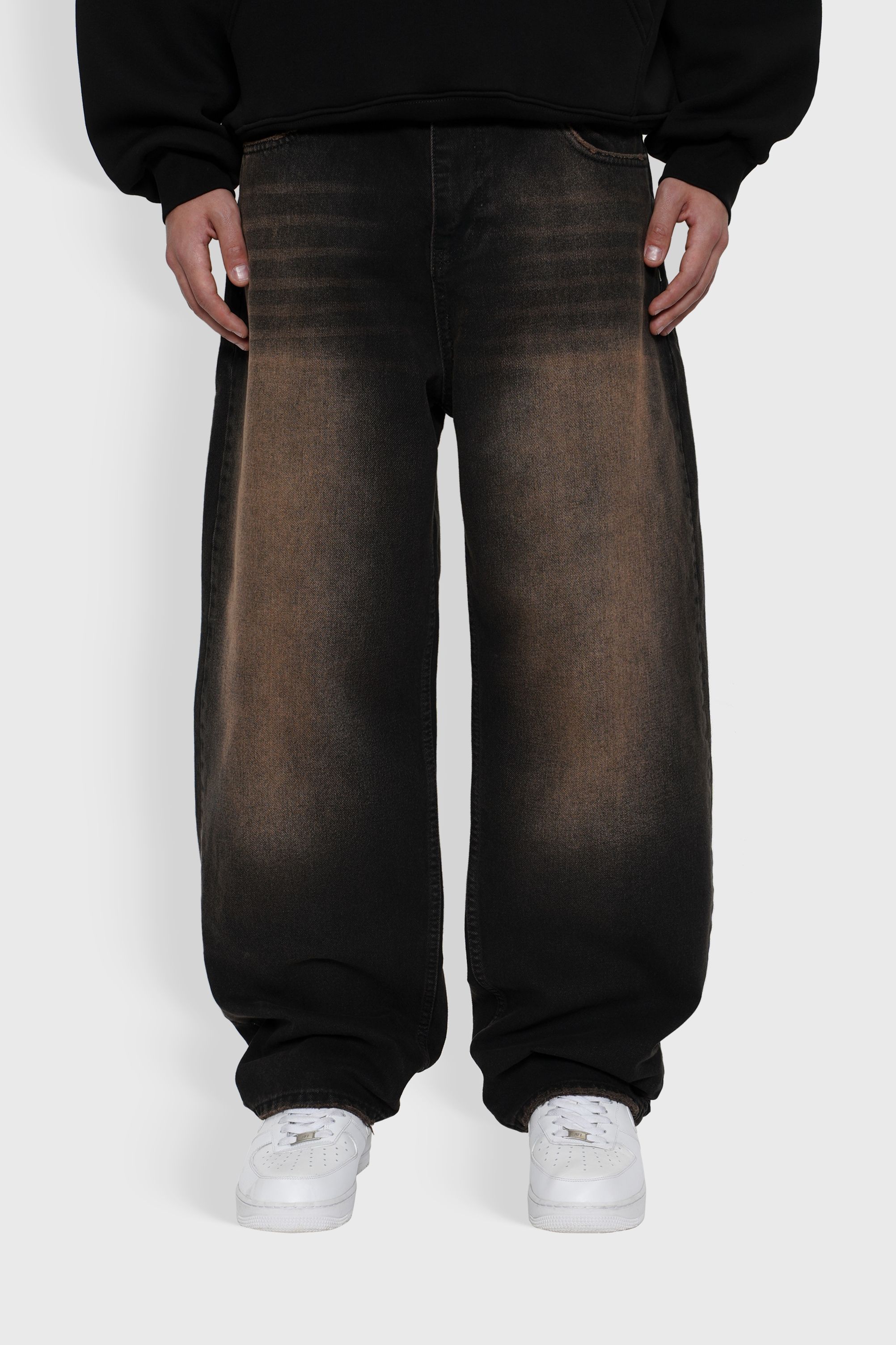 Sohigh Heavy-Tint Baggy Jeans - Brown