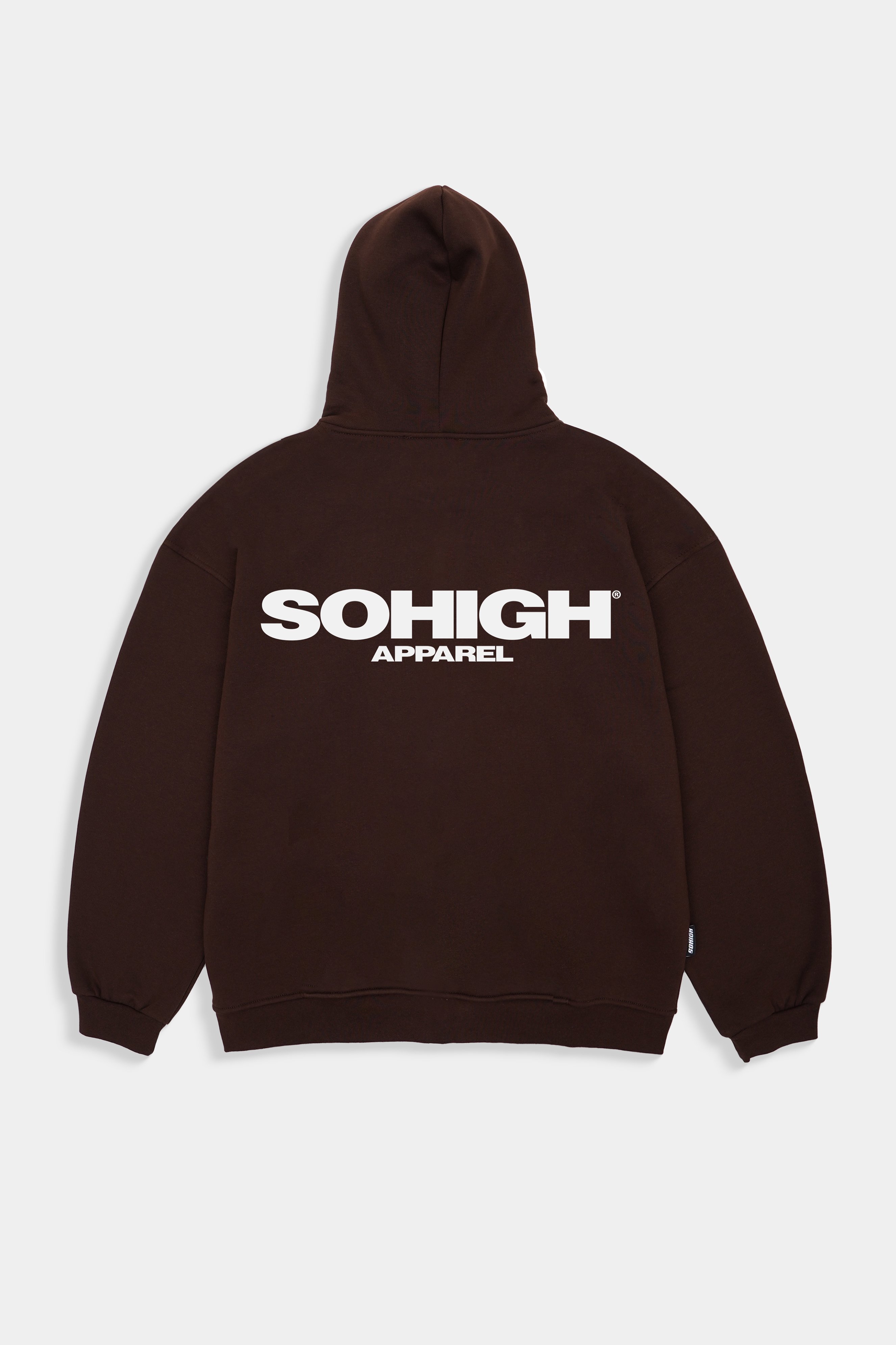 Sohigh Boxy Fit Essential Zip Hoodie - Kahverengi