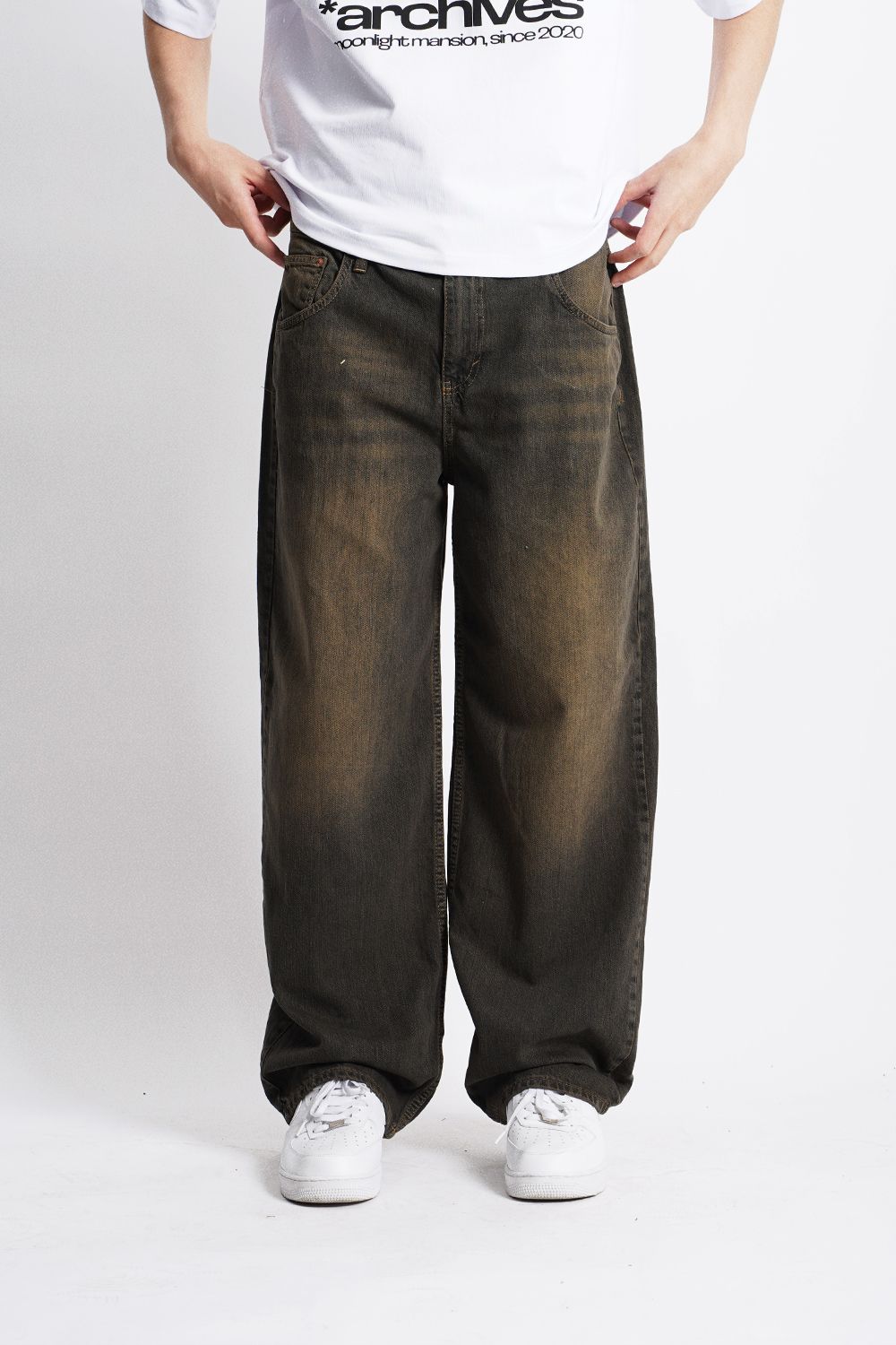 Brown Tint Loose Fit Jeans (URBN-B-178)