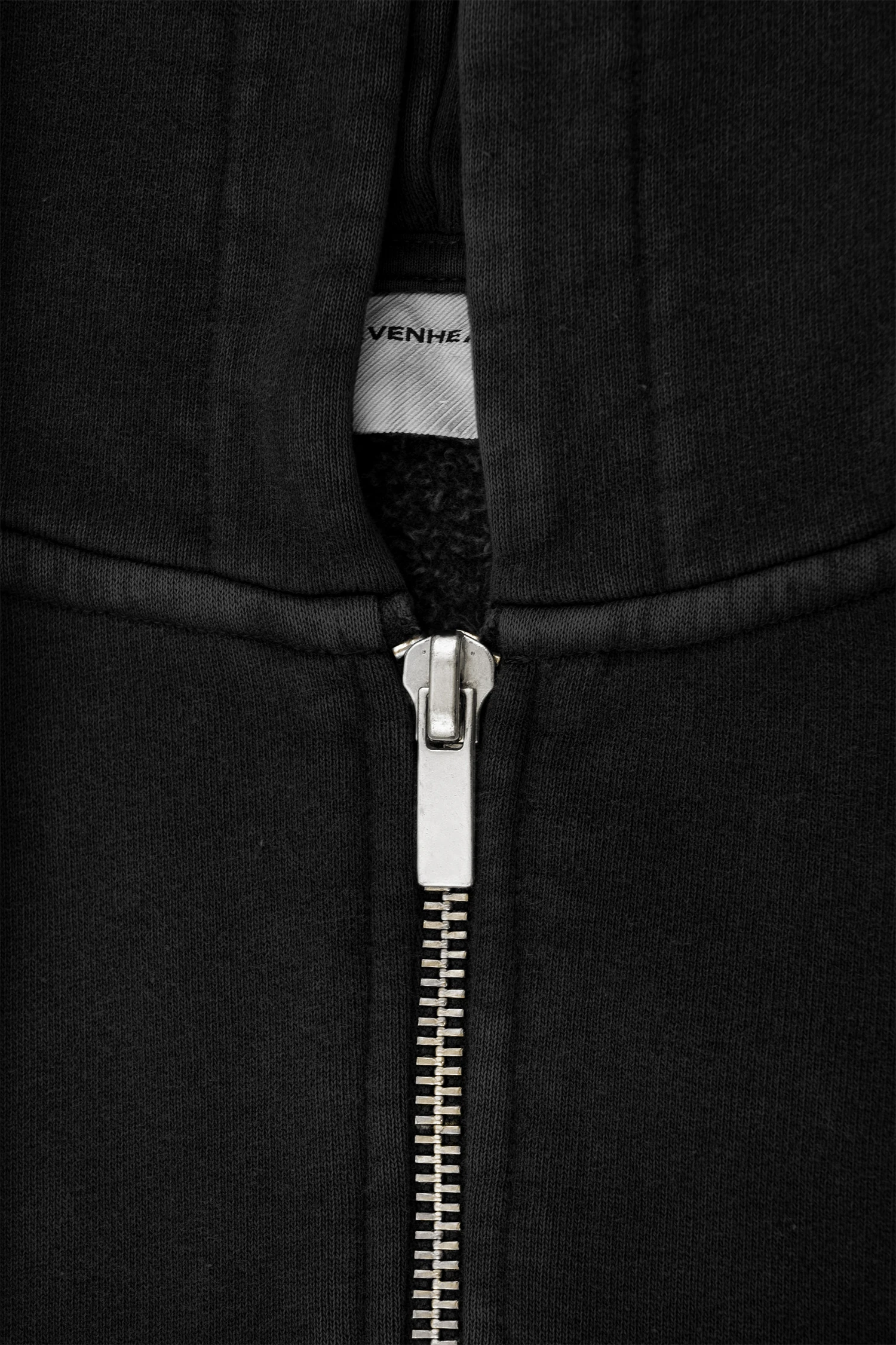 Washed Boxy Heavyweight Zip Hoodie - Black