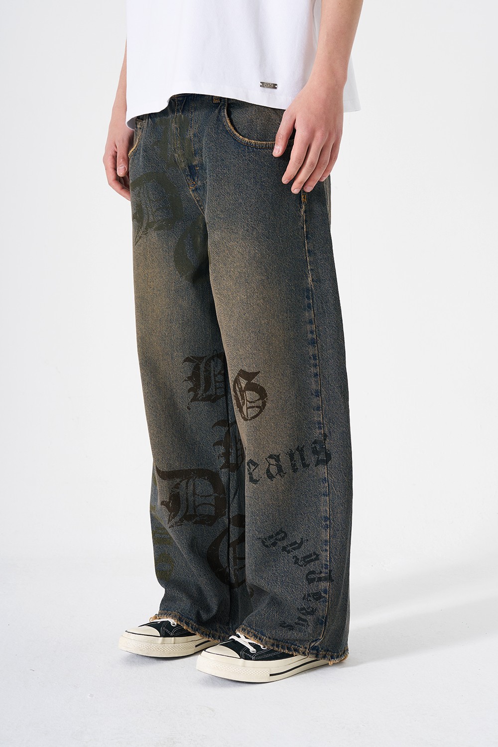 Baggy Printed Washed Jeans (URBN-B-225)