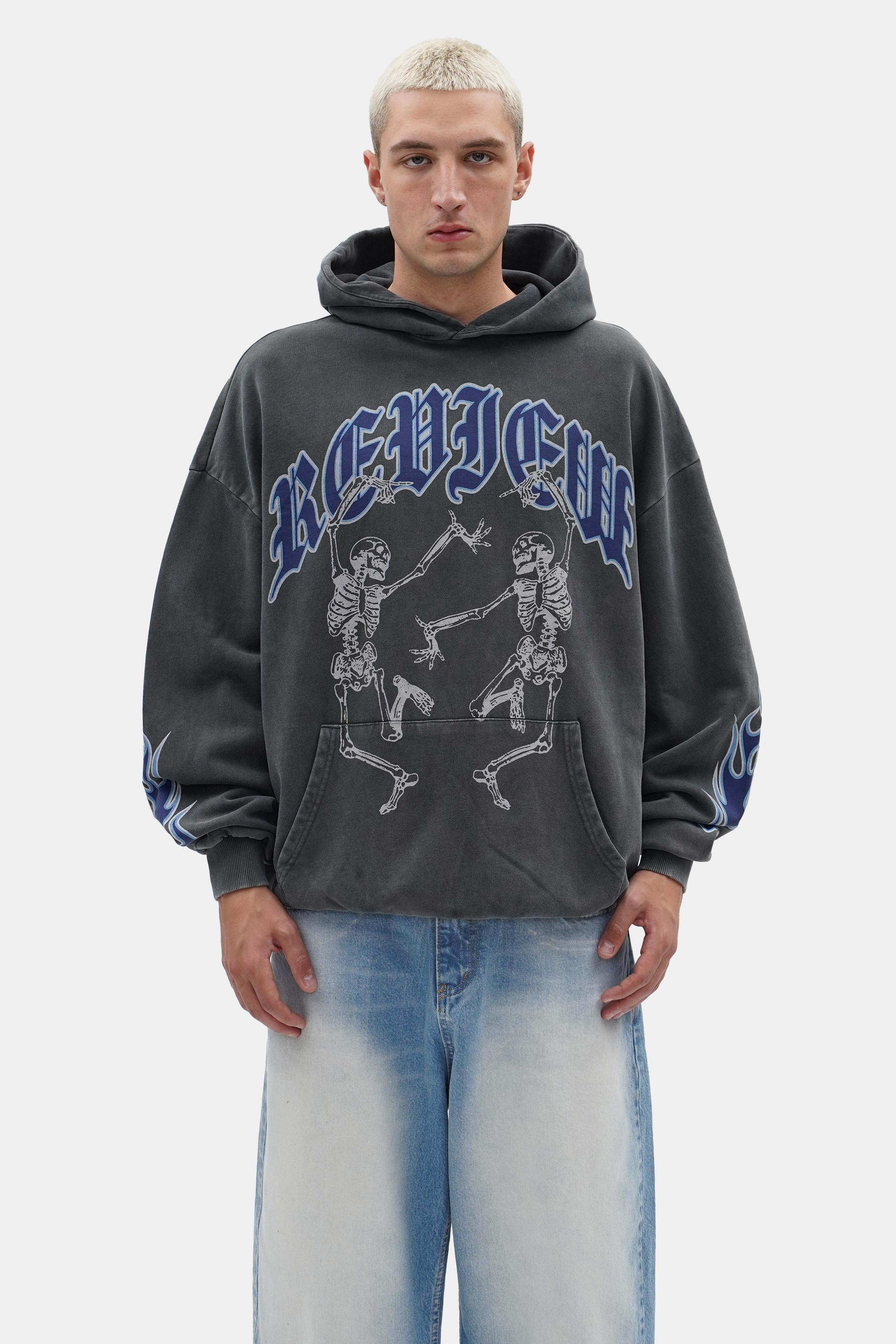 Oversized Printed Washed Hoodie (STR-18)