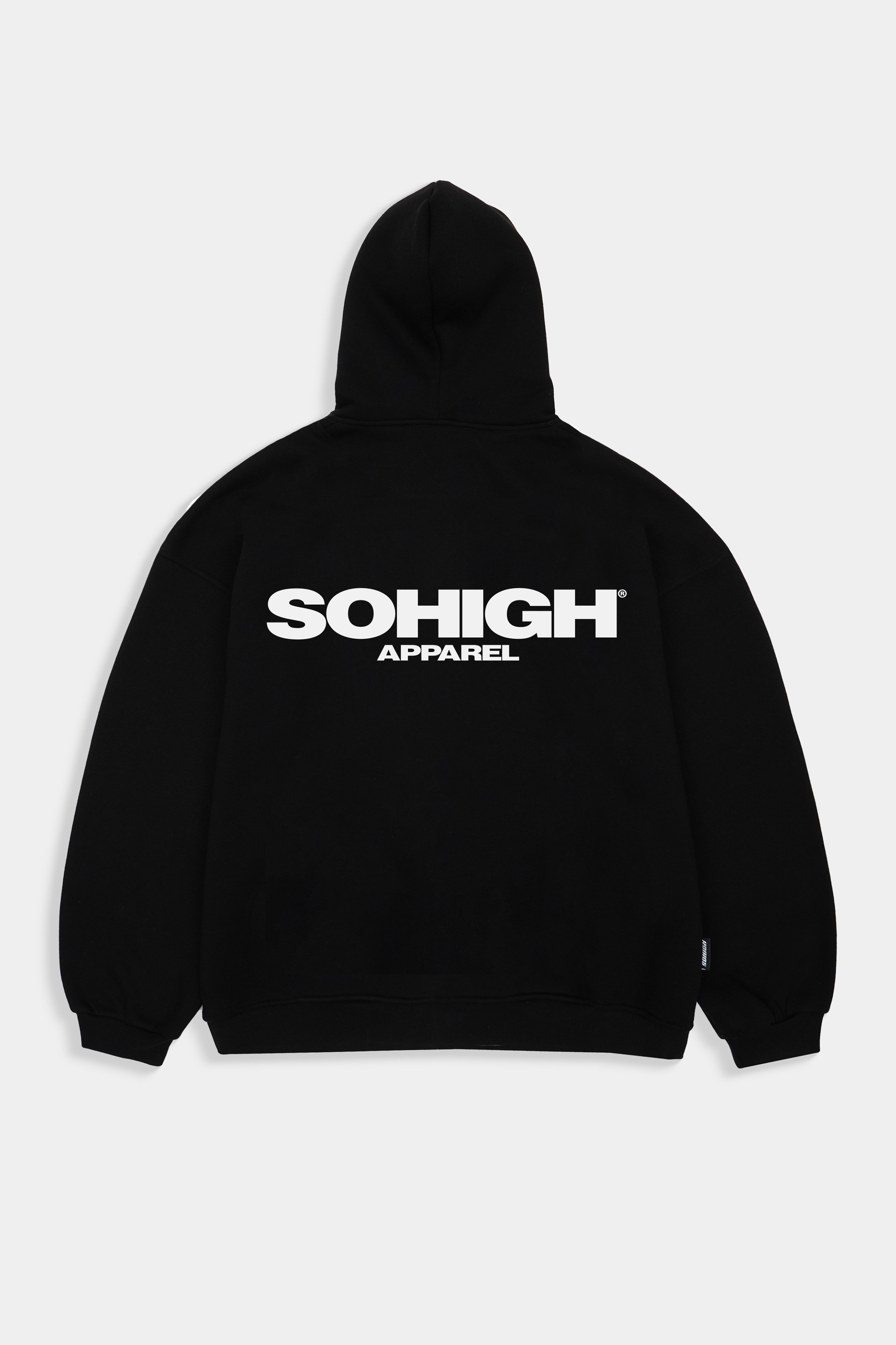 Sohigh Boxy Fit Essential Zip Hoodie - Siyah