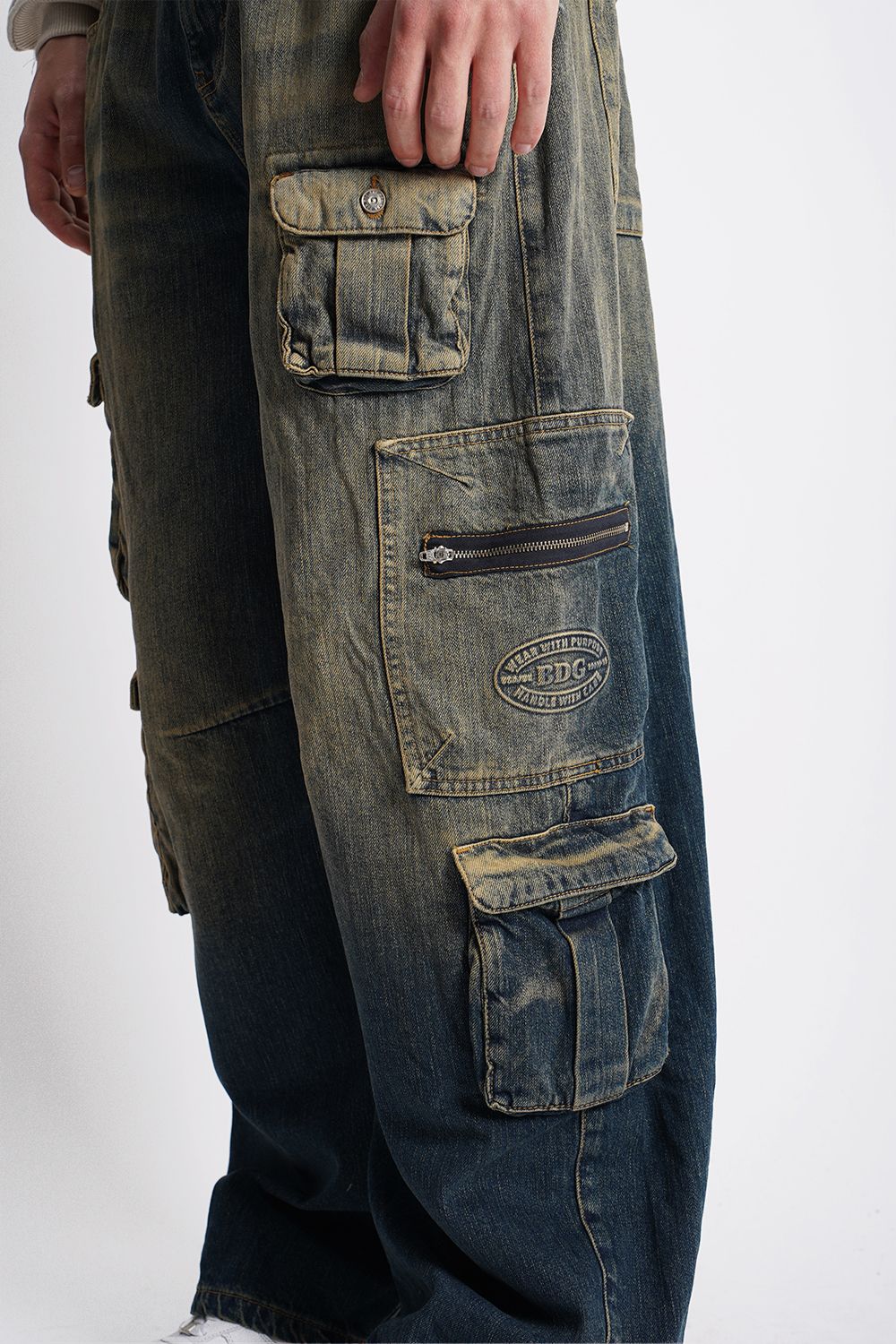 Tinted Logan Cinch Back Jeans (URBN-B-180)