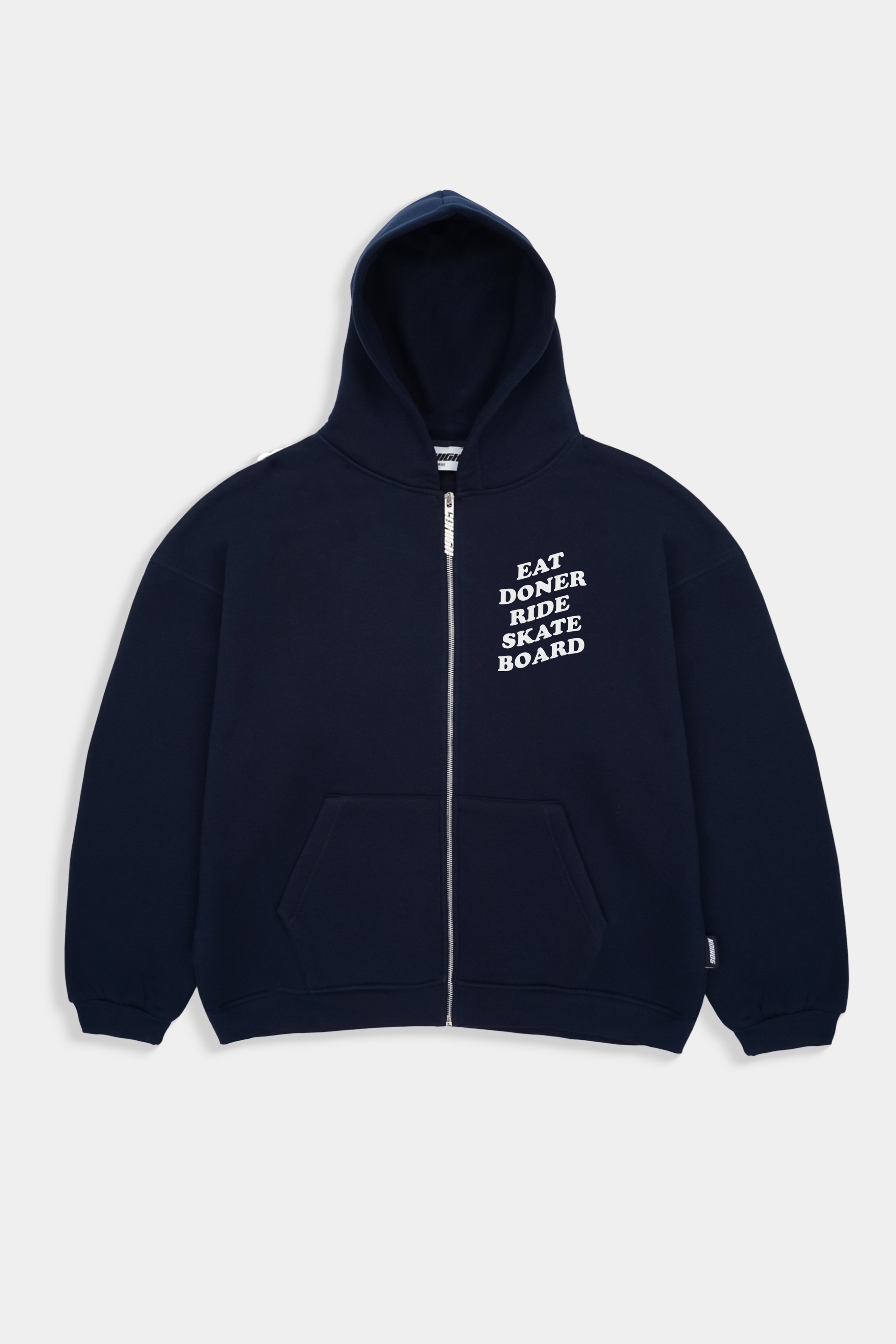 Sohigh Boxy Fit E.D.R.S V3 Zip Hoodie - Navy