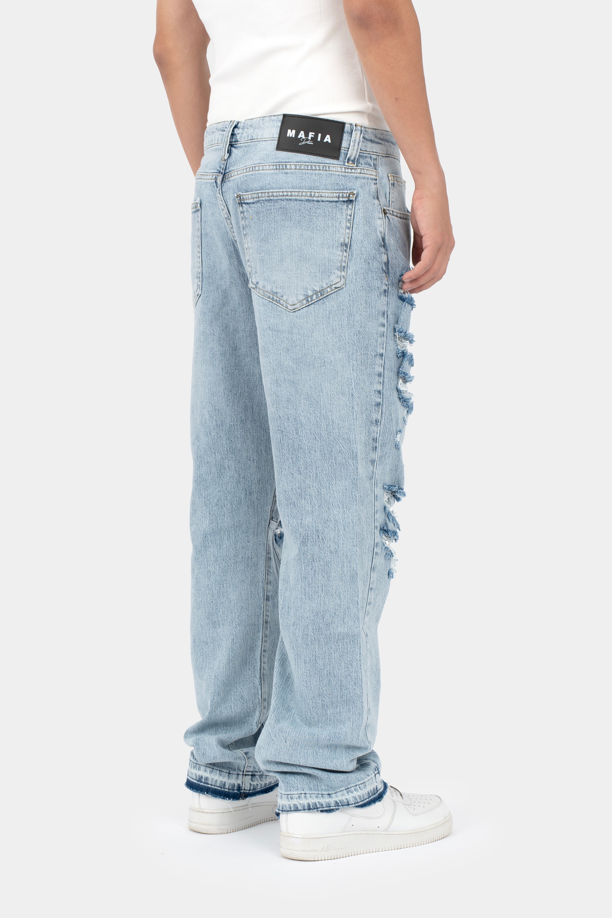 Mafia Baggy Torn Jeans - Blue