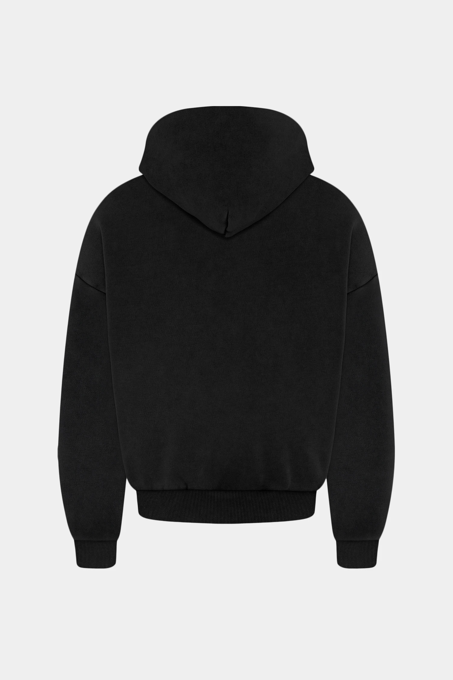 Washed Boxy Heavyweight Zip Hoodie - Black