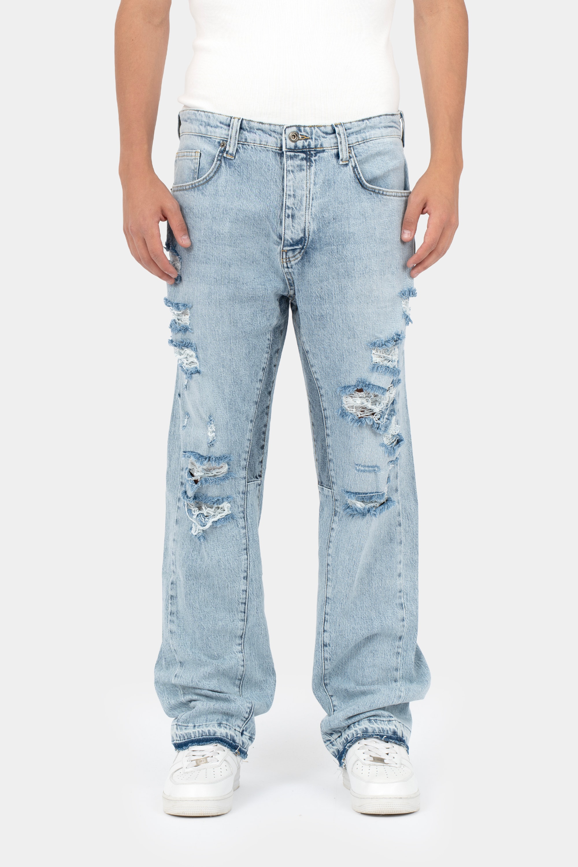 Mafia Baggy Torn Jeans - Blue