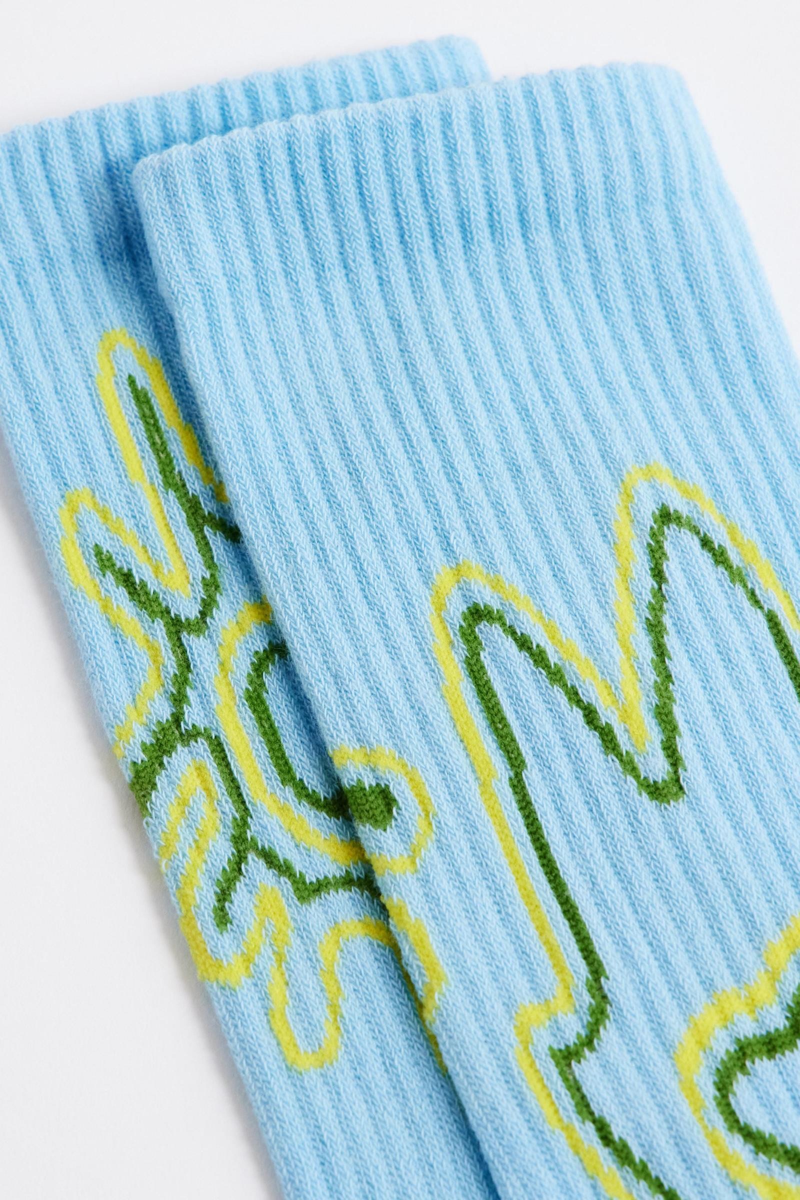 U.O. Ayker Blue Logo Crew Socks (UO-32)