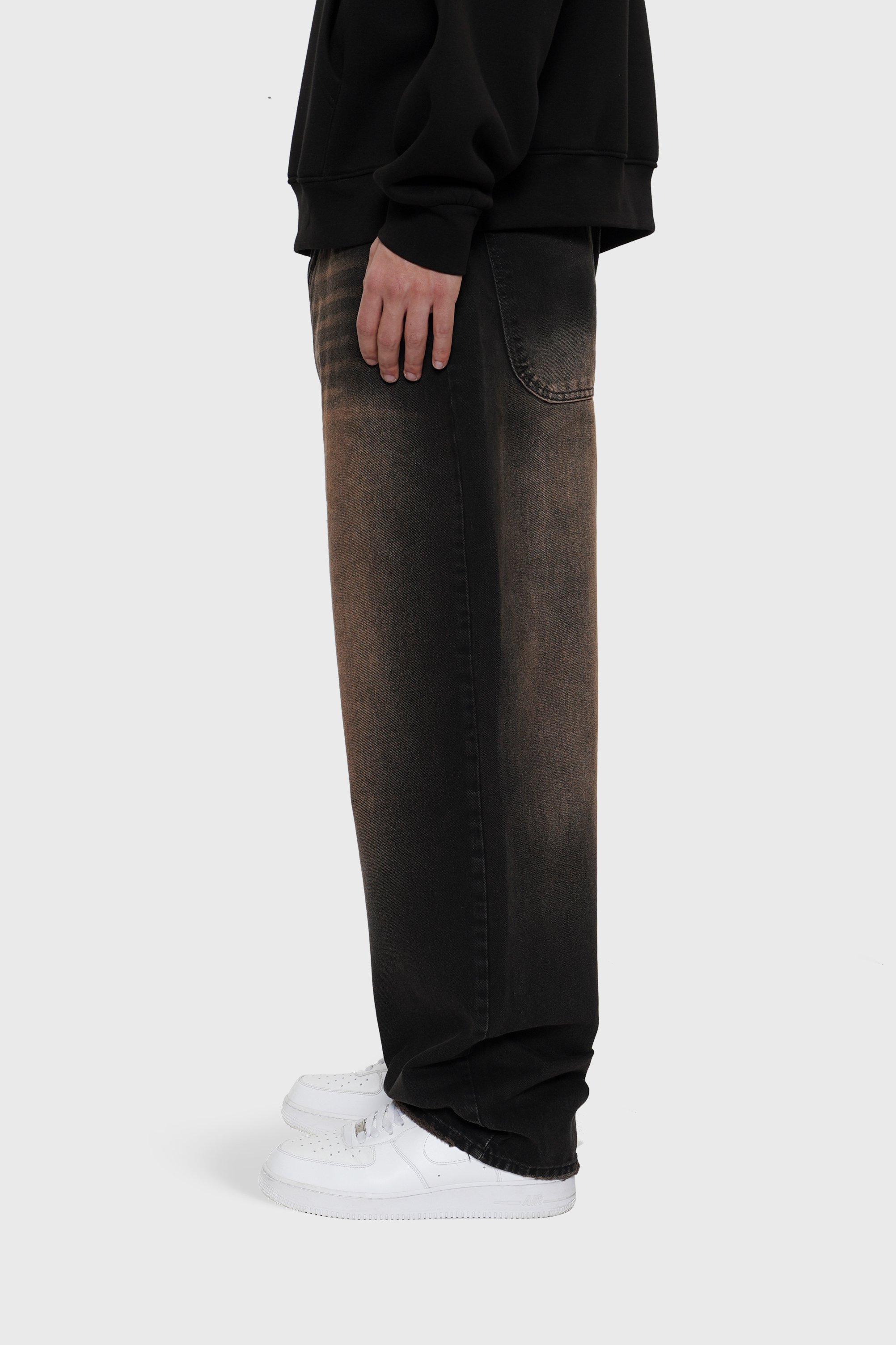 Sohigh Heavy-Tint Baggy Jeans - Brown