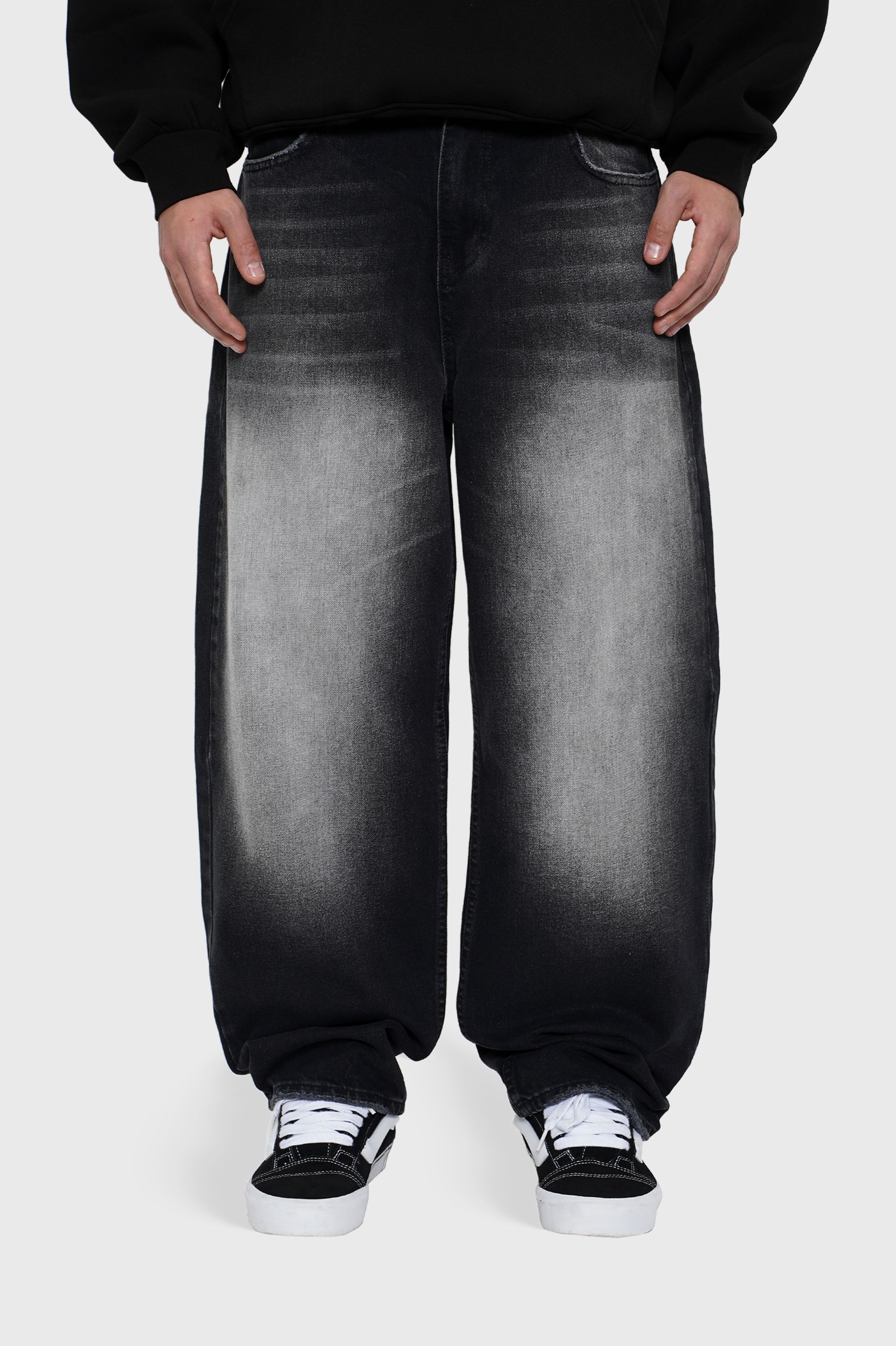 Sohigh Heavy-Tint Baggy Jeans - Washed Black