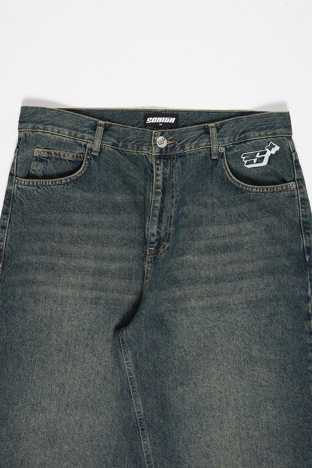 Baggy Skate Jeans - Tint Washed Green (SHBS-1)