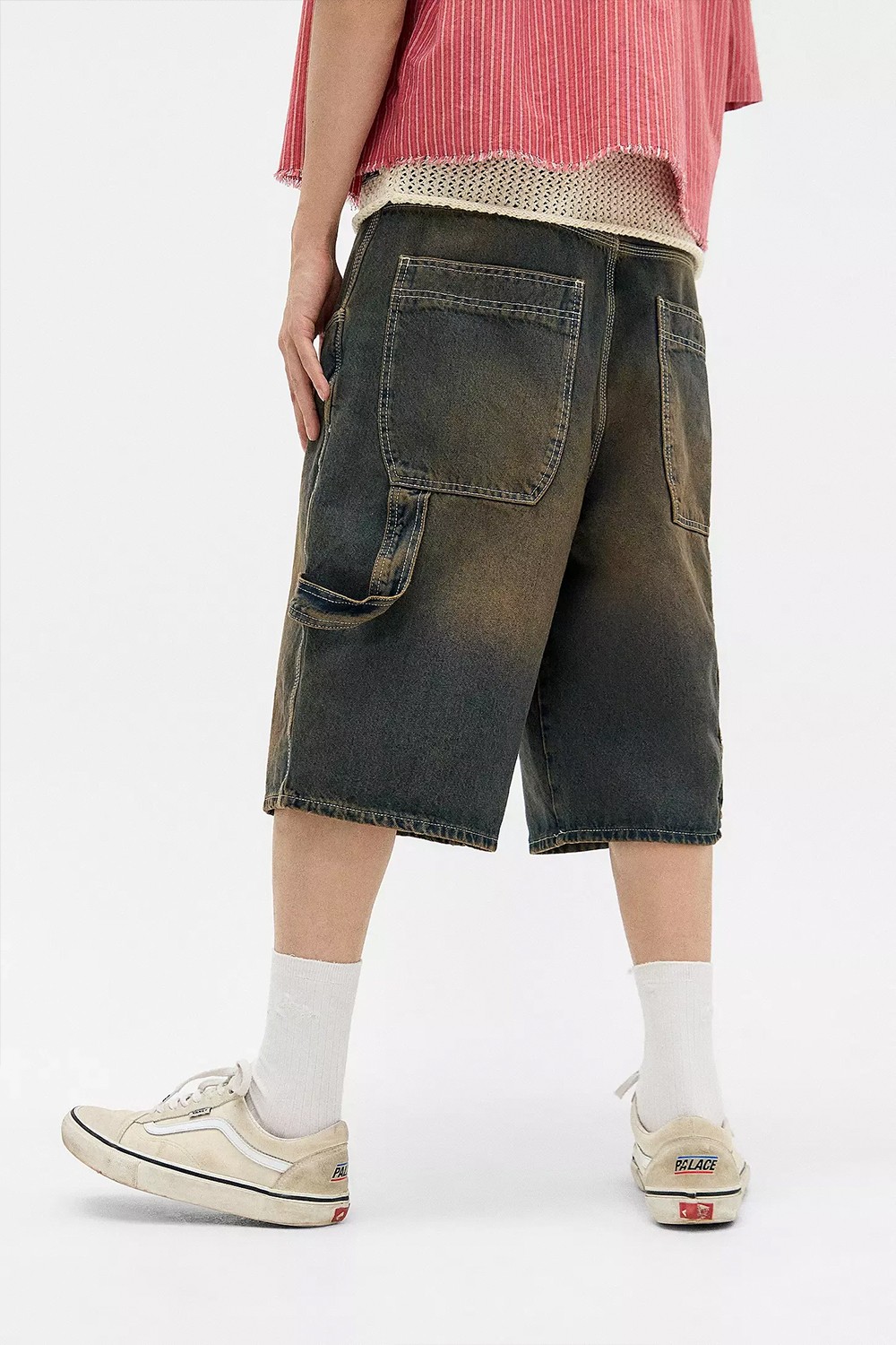 BDG Oversized Carpenter Shorts - Stone Tinted
