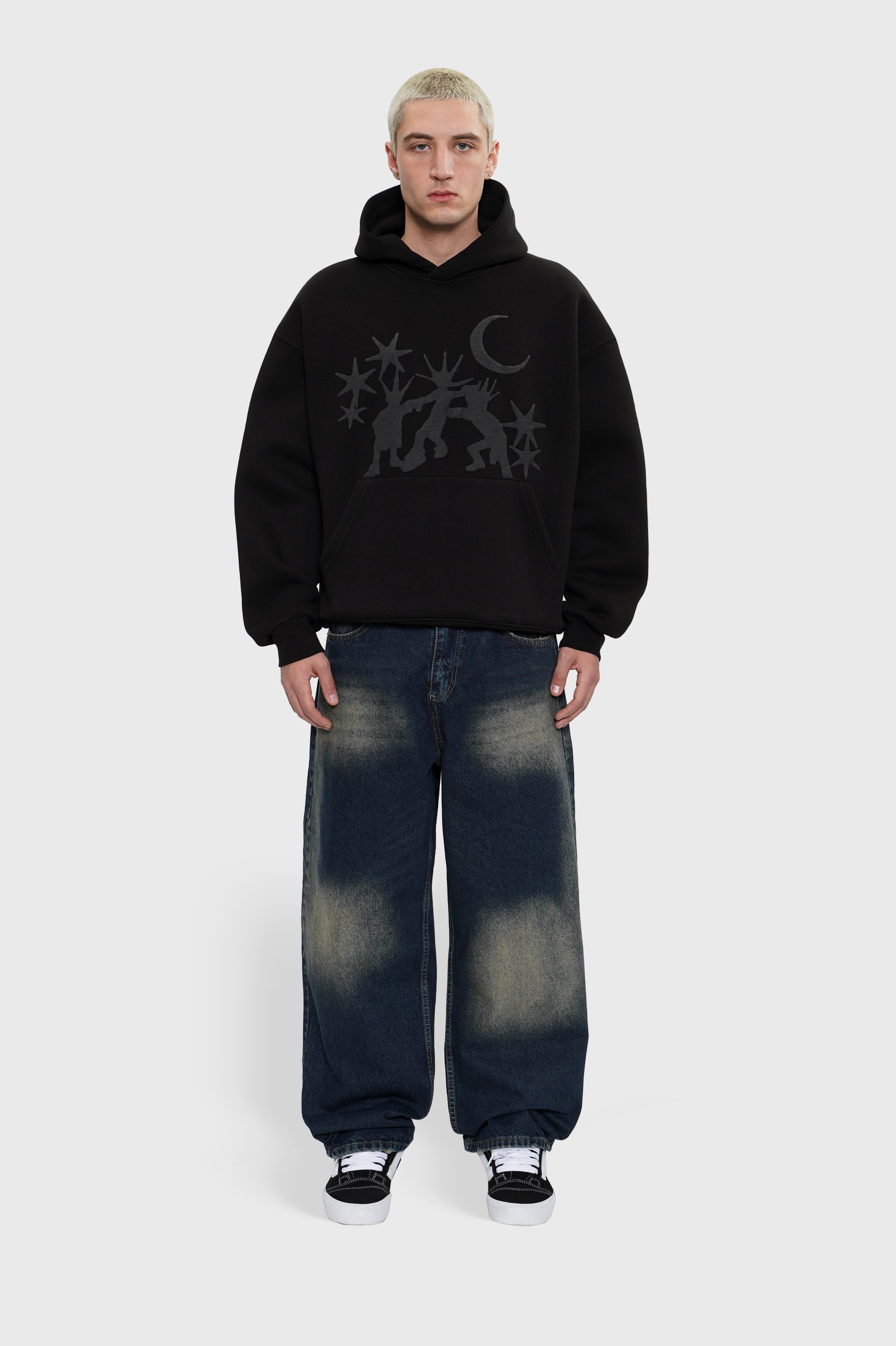 Sohigh Heavy-Tint Baggy Jeans - Dark Blue