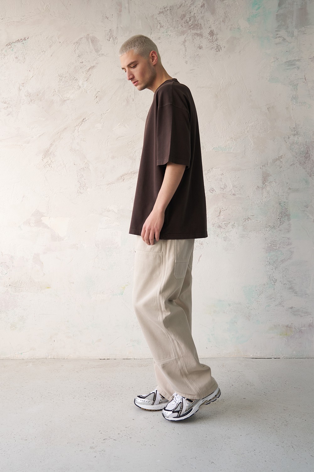 Sohigh Blank Oversized T-Shirt - Washed Brown