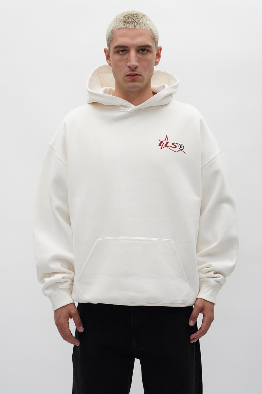 L.L.S. Oversized Back Print Hoodie Ecru (LLS-32)