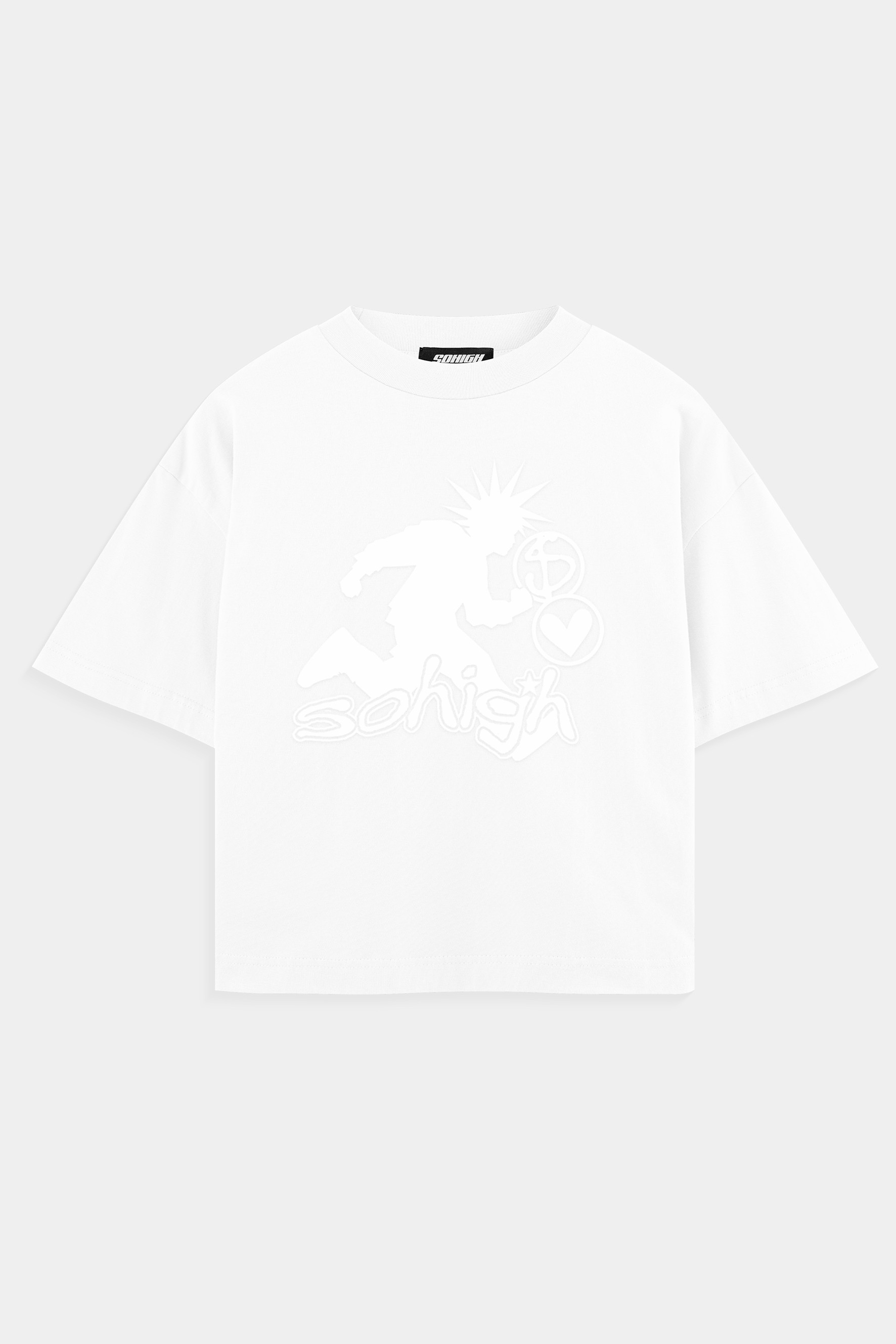 Sohigh Heavyweight Puffer Running Boy T-Shirt  - Beyaz