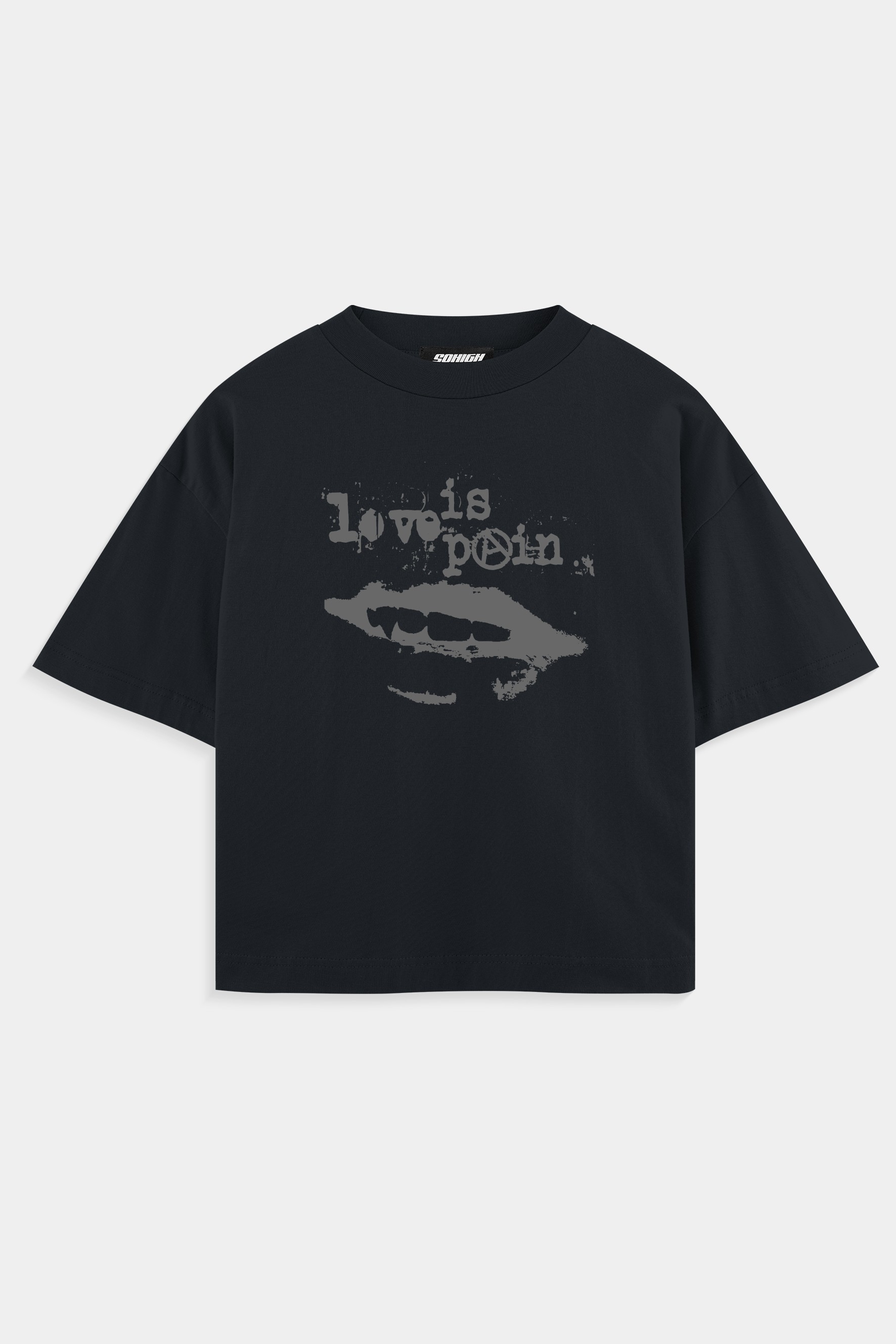 Sohigh Heavyweight Love Is Pain T-Shirt  - Antrasit