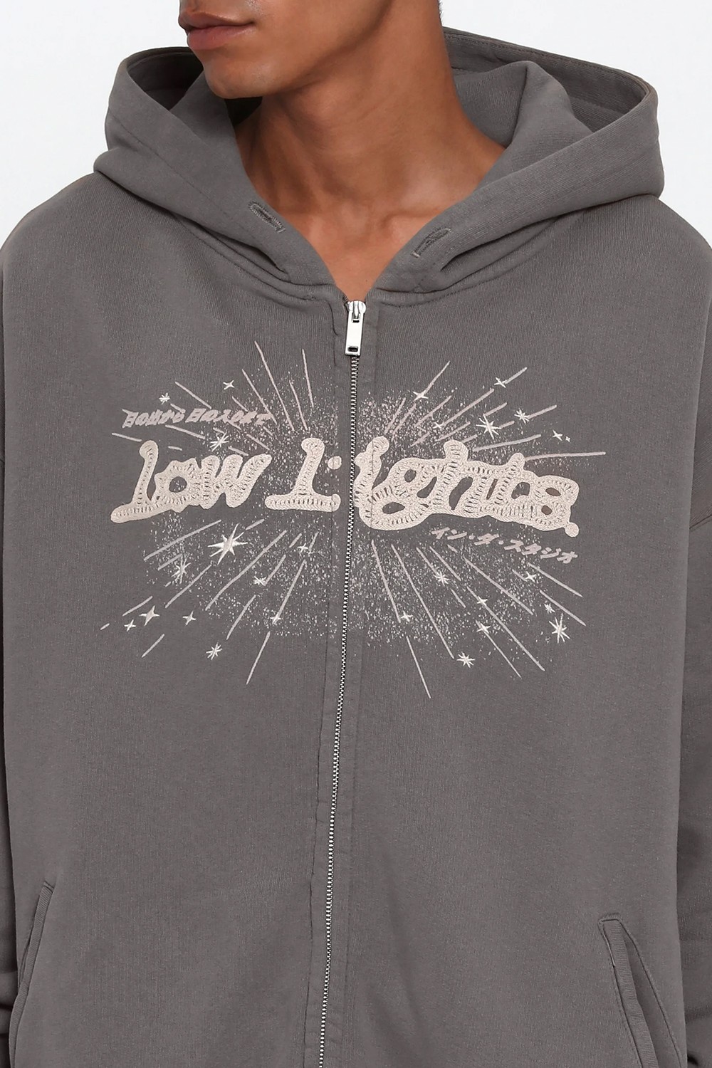 L.L.S. Oversized Embroidered Zip Hoodie (LLS-21)