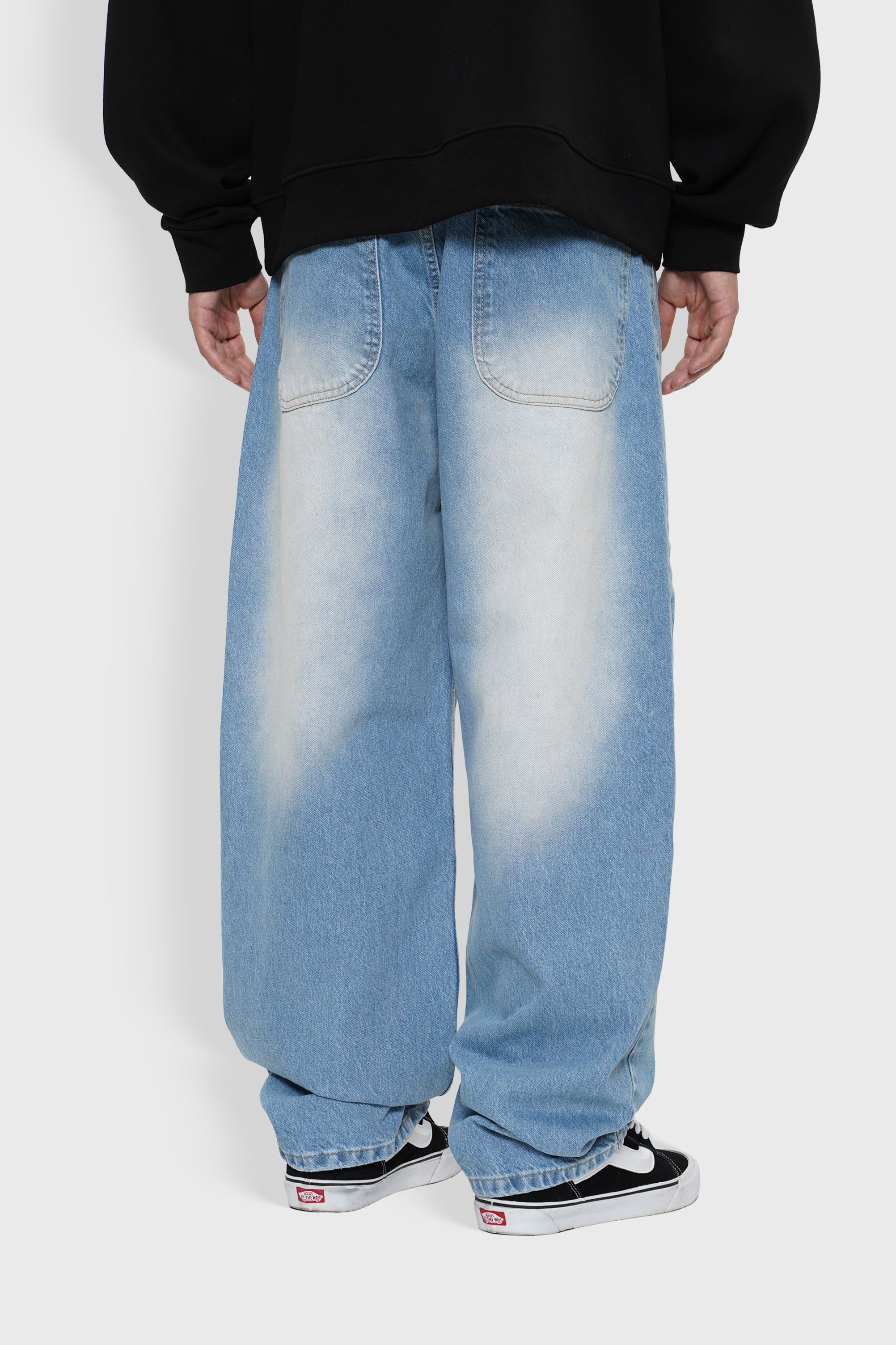 Sohigh Heavy-Tint Baggy Jeans - Light Blue