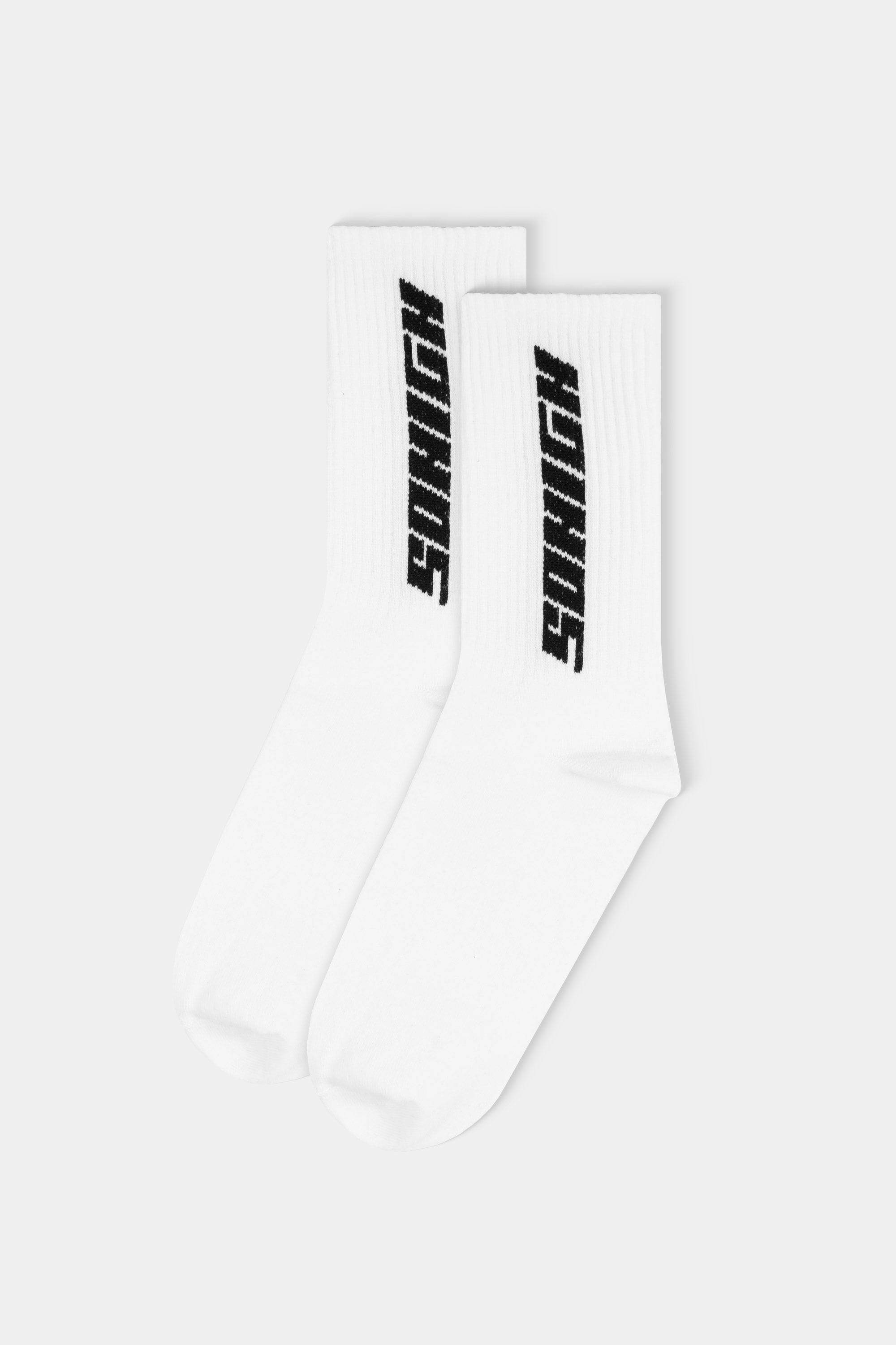 Sohigh Logo Crewneck Socks  - Beyaz