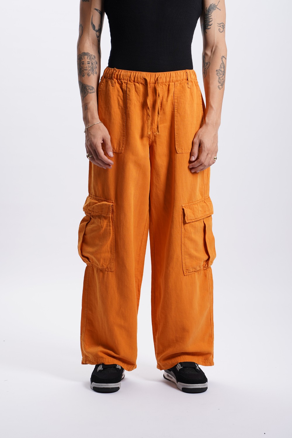 Orange Summer Linen Cargo Pant (URBN-B-45)